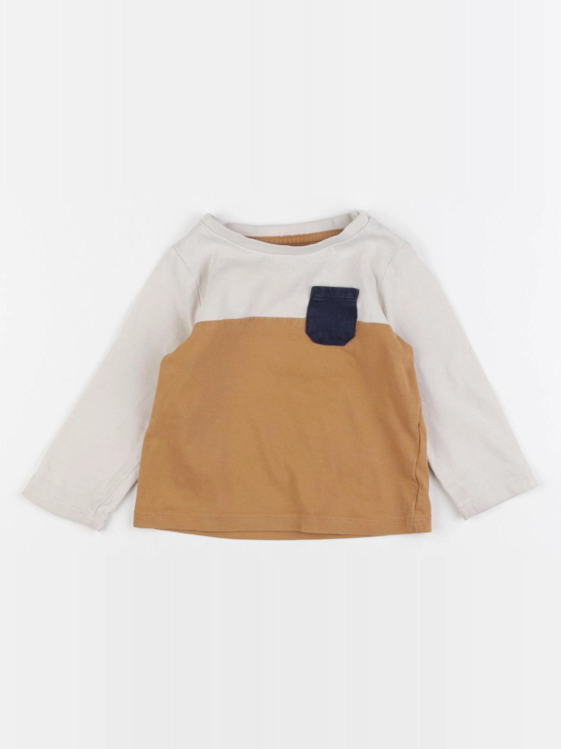 Vertbaudet - tee-shirt beige - 12 mois