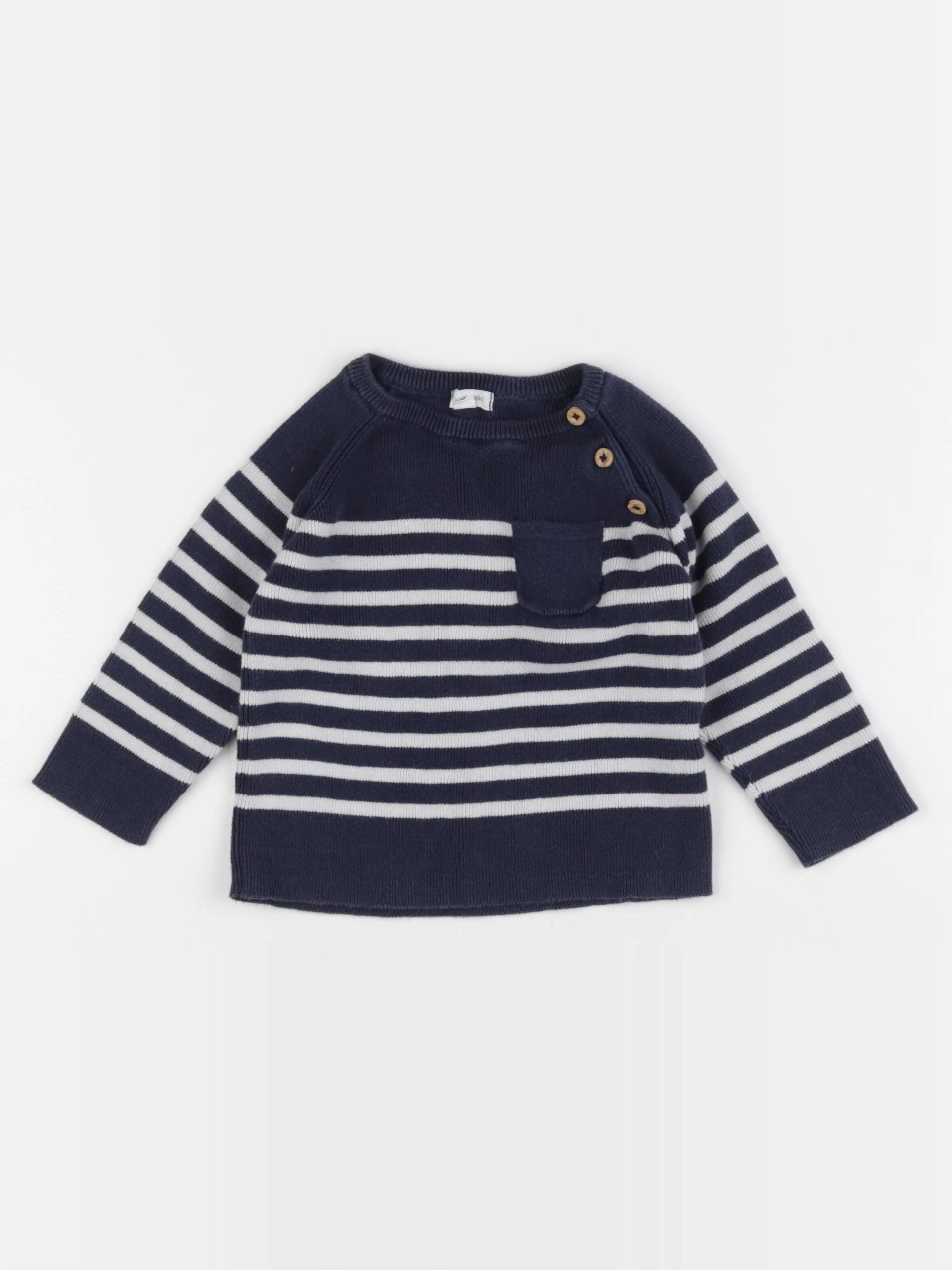 Vertbaudet - pull bleu - 12 mois