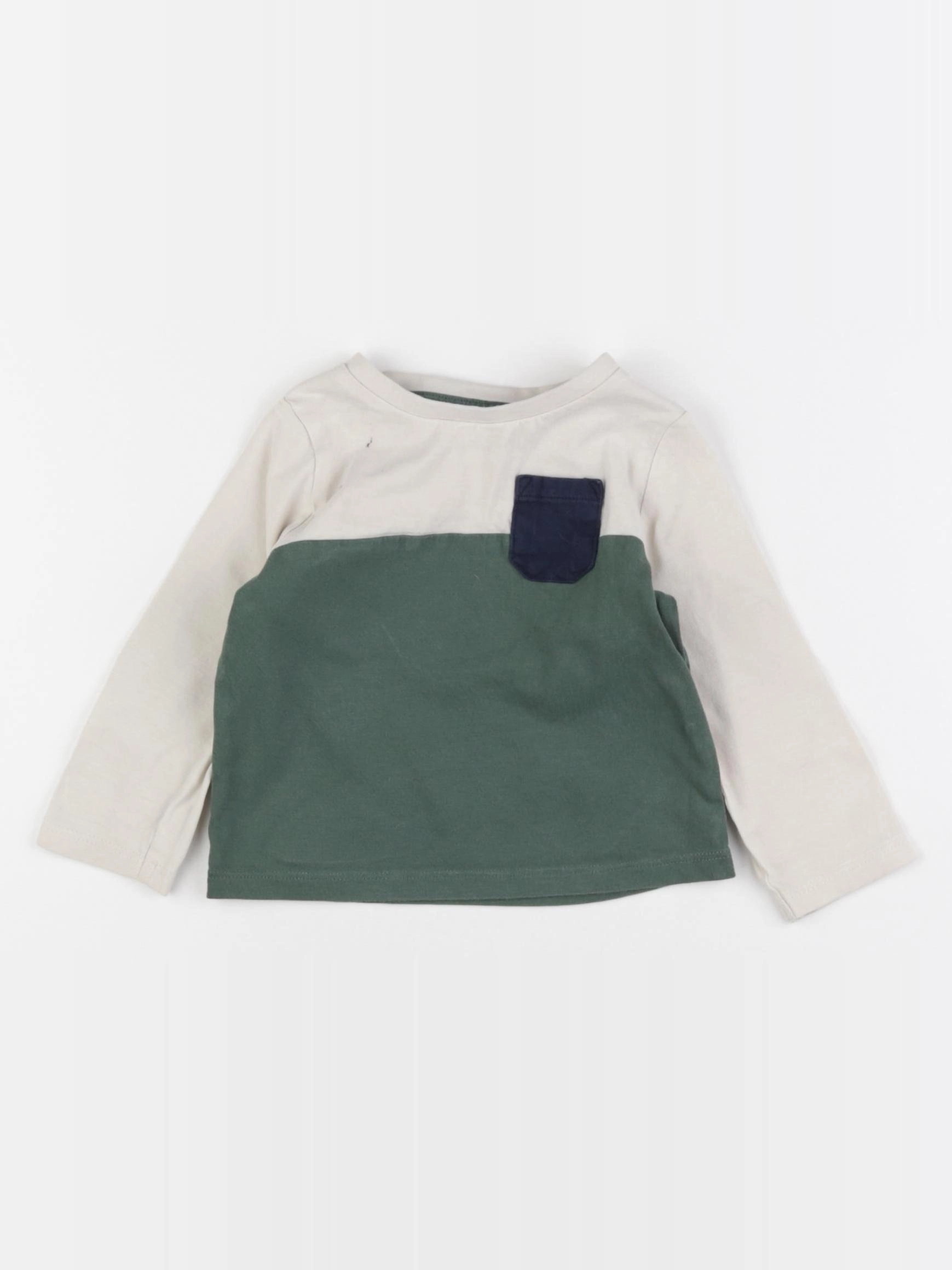 Vertbaudet - tee-shirt beige, vert - 12 mois