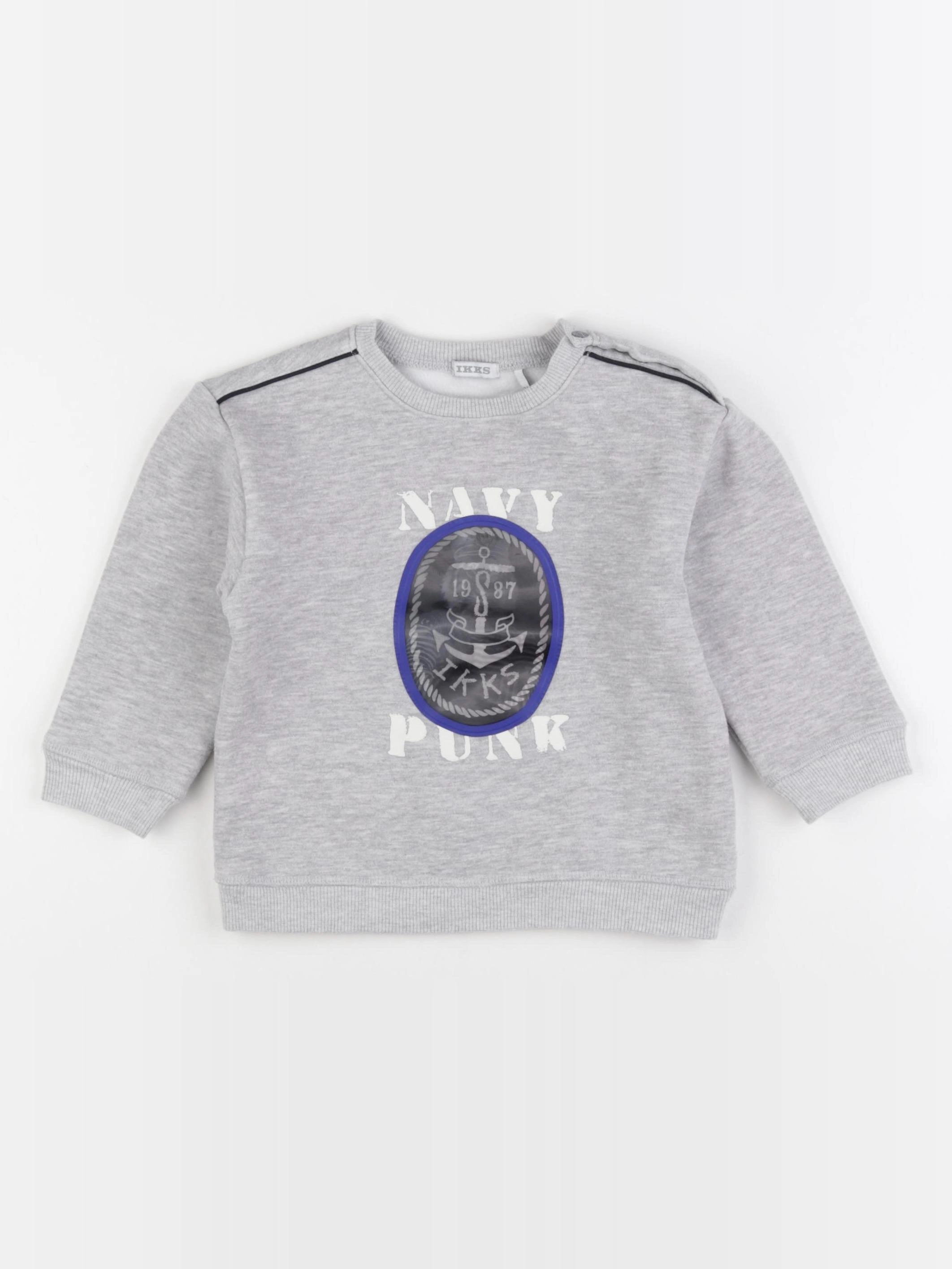 IKKS - sweat réversible gris - 2 ans