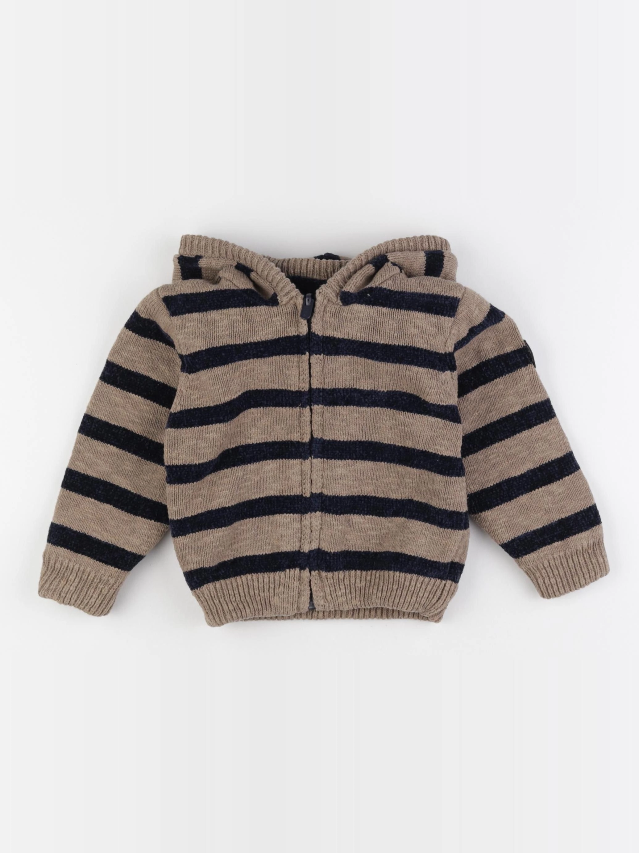 IKKS - gilet réversible marron, bleu - 2 ans