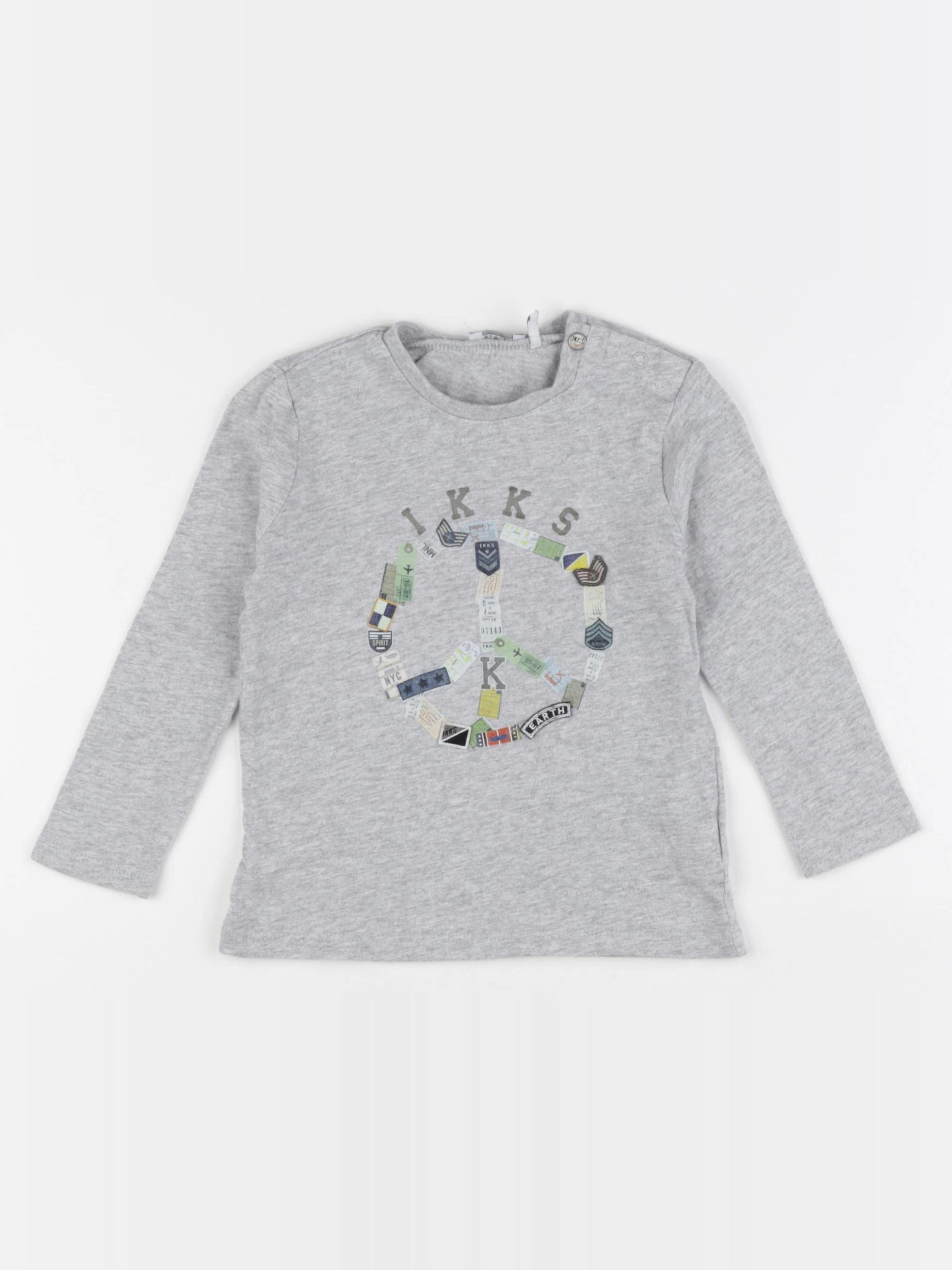 IKKS - tee-shirt gris - 2 ans