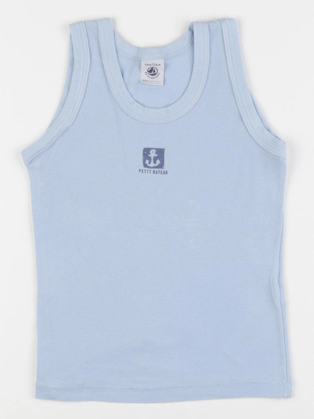 Petit Bateau - maillot de corps bleu - 4 ans