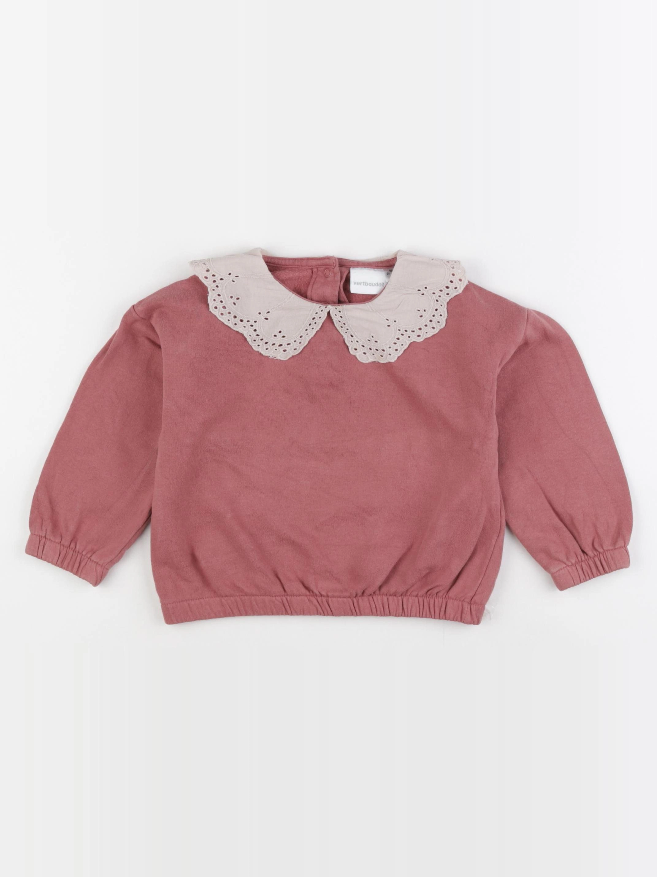 Vertbaudet - sweat rose - 24 mois