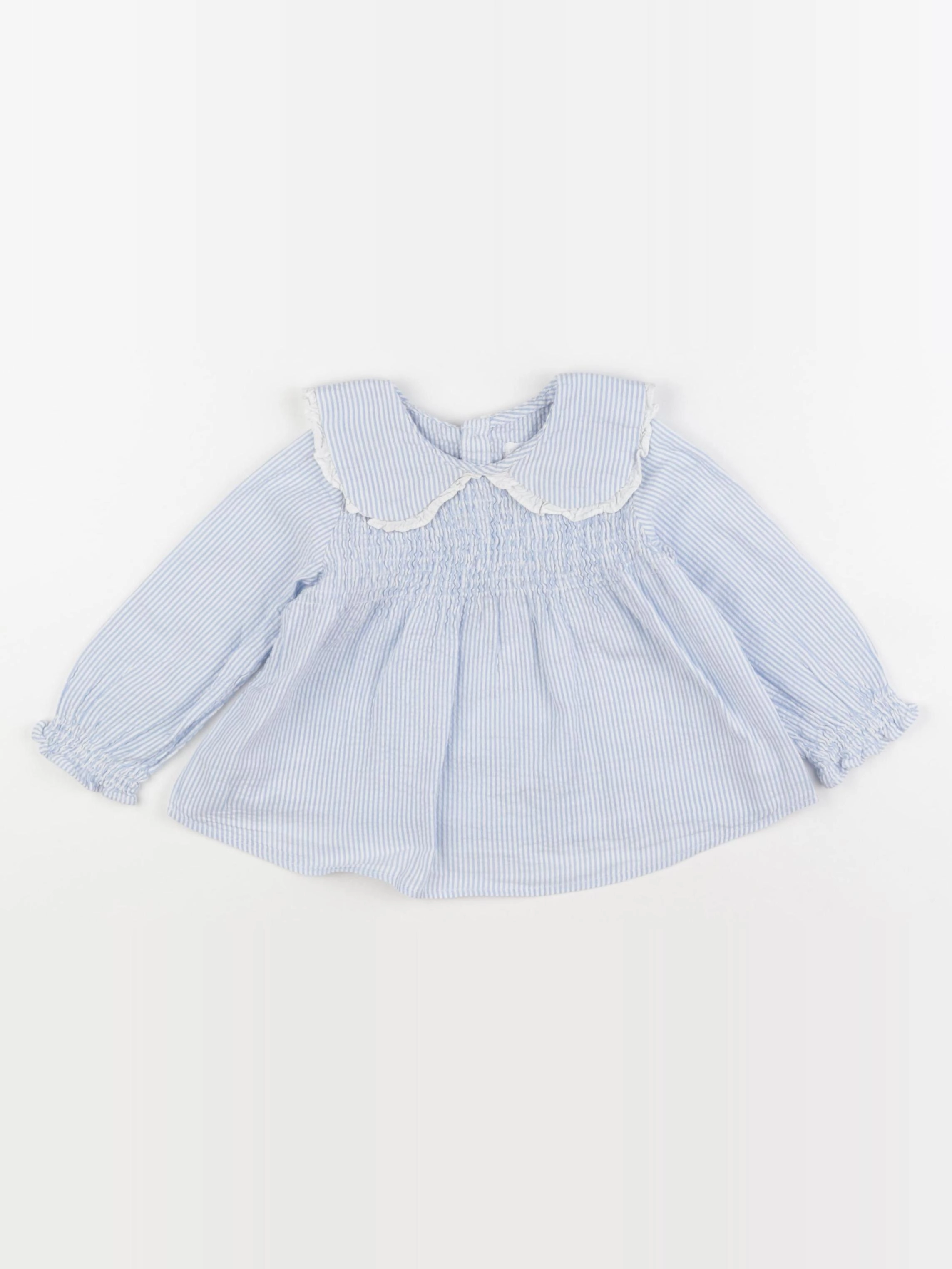 Zara - blouse blanc, bleu - 12/18 mois