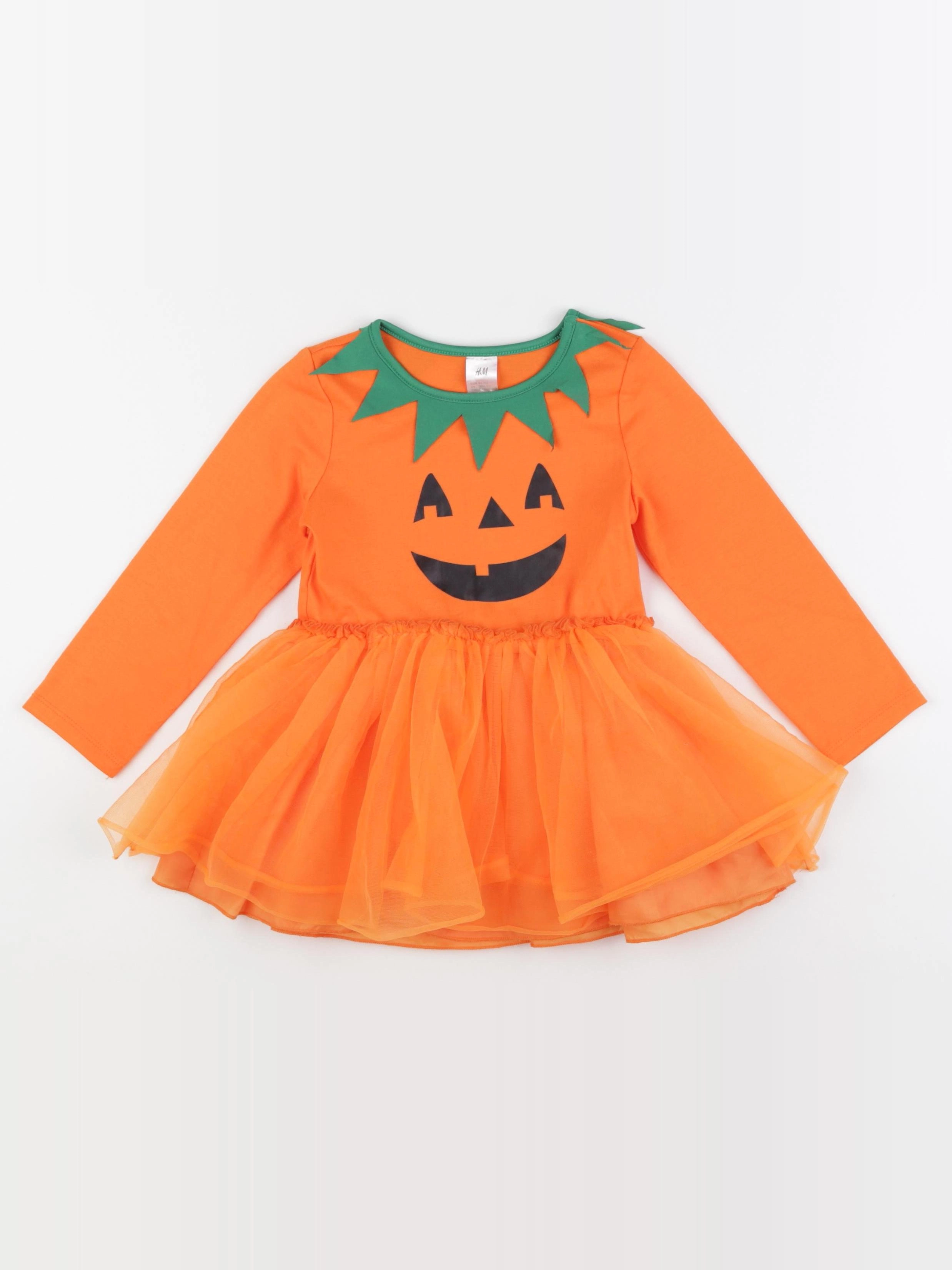 H&M - robe orange - 18/24 mois