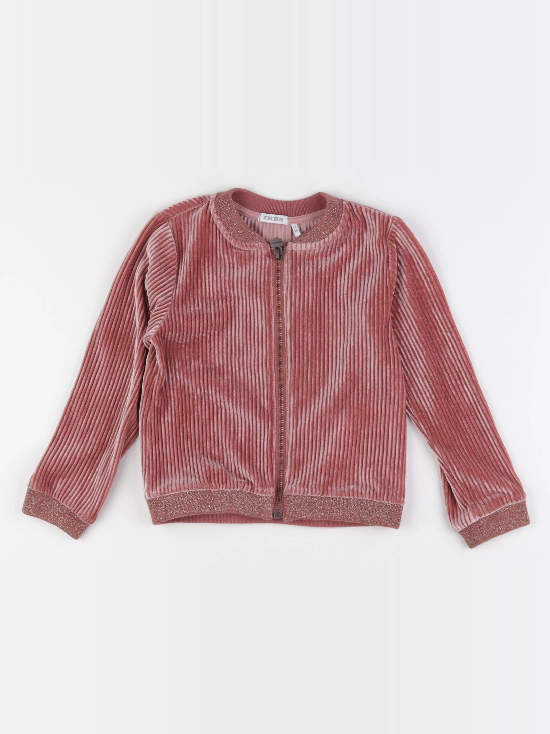 IKKS - sweat velours rose - 3 ans