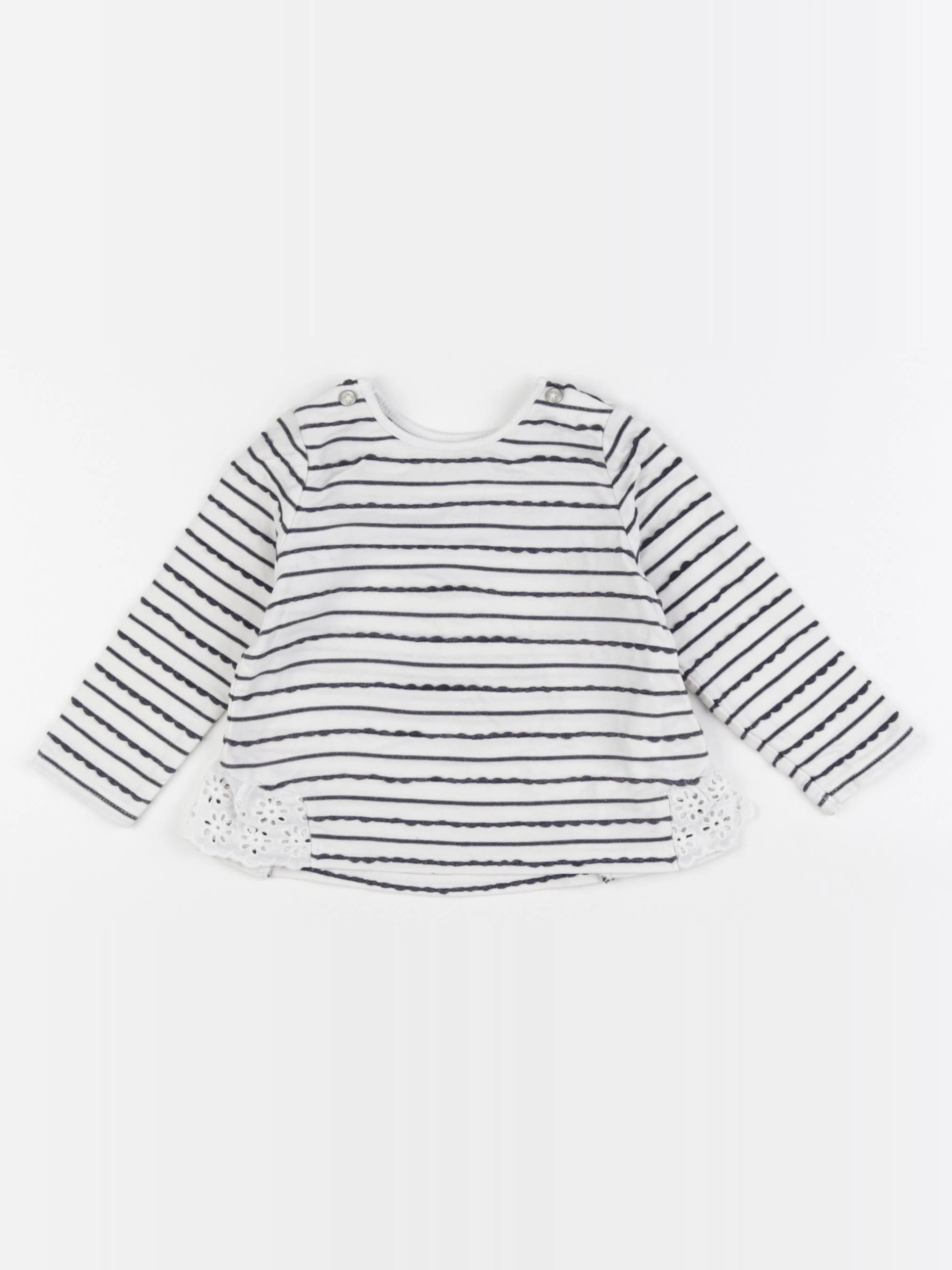 IKKS - tee-shirt blanc, bleu - 12 mois