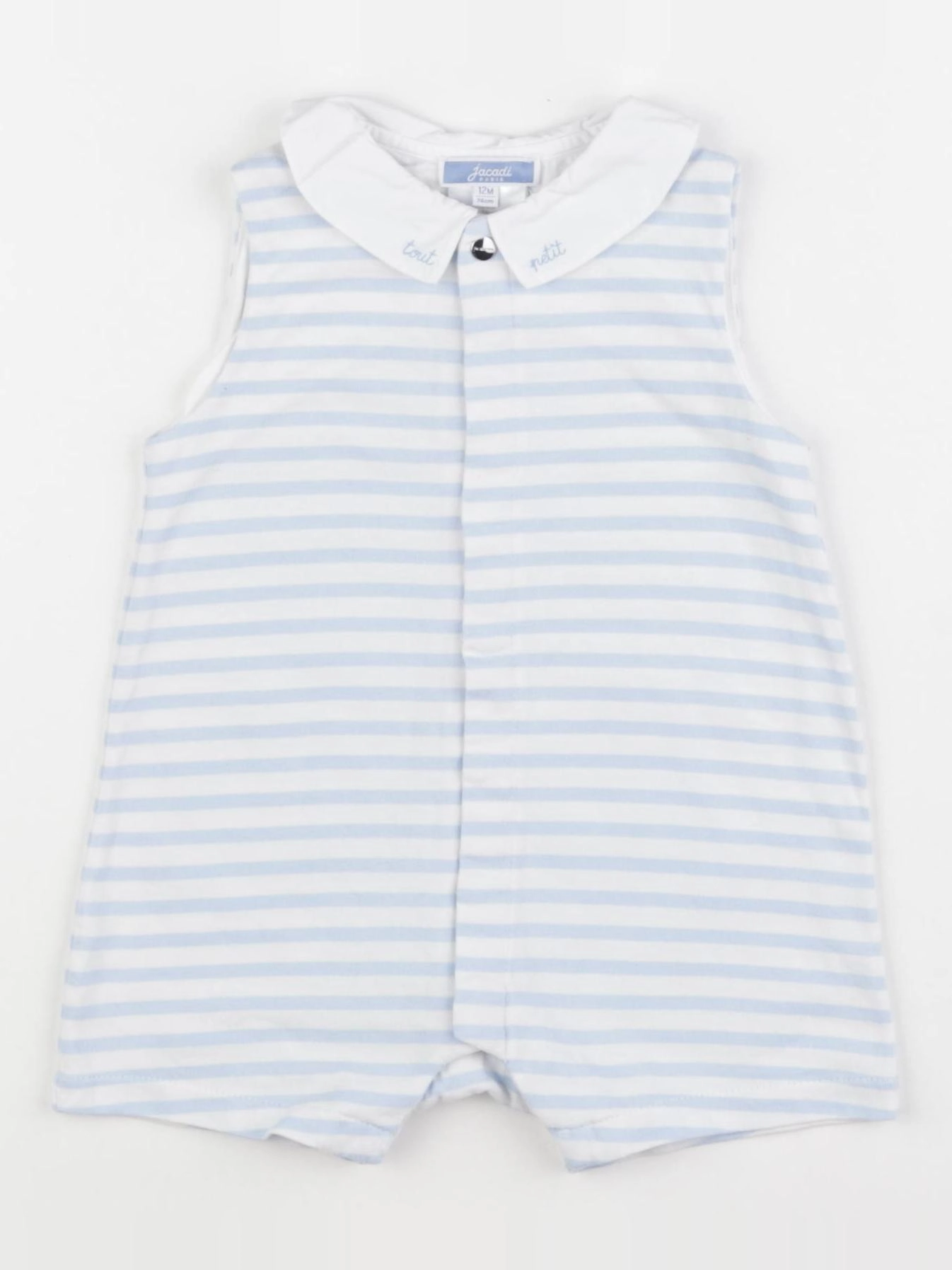 Jacadi - combinaison blanc, bleu - 12 mois