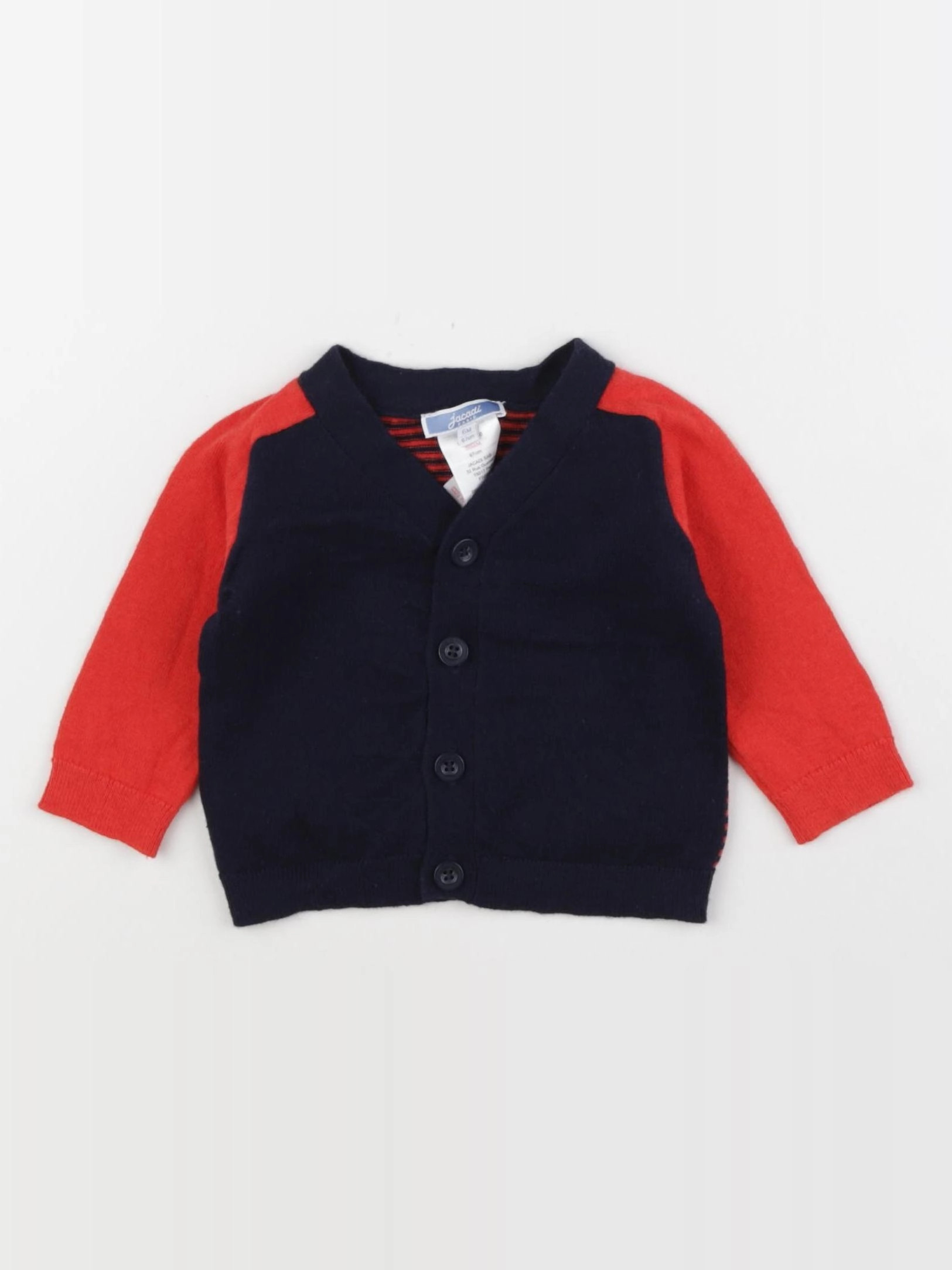 Jacadi - gilet rouge, bleu - 6 mois