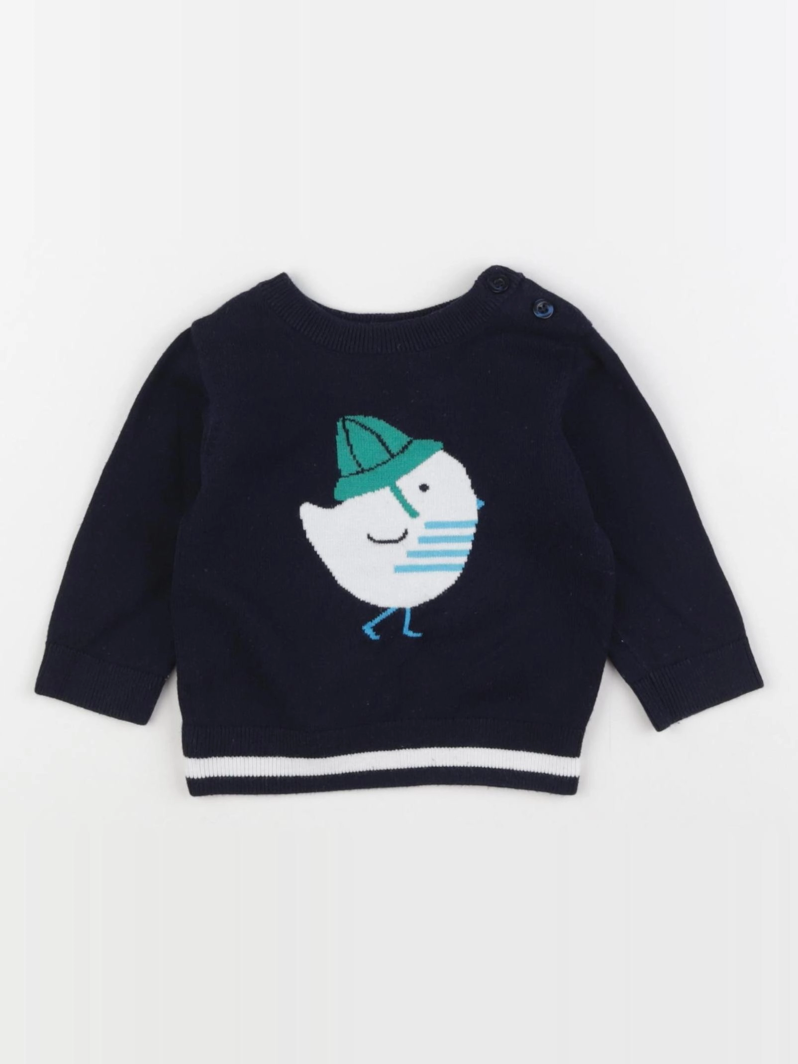 Jacadi - pull bleu - 6 mois