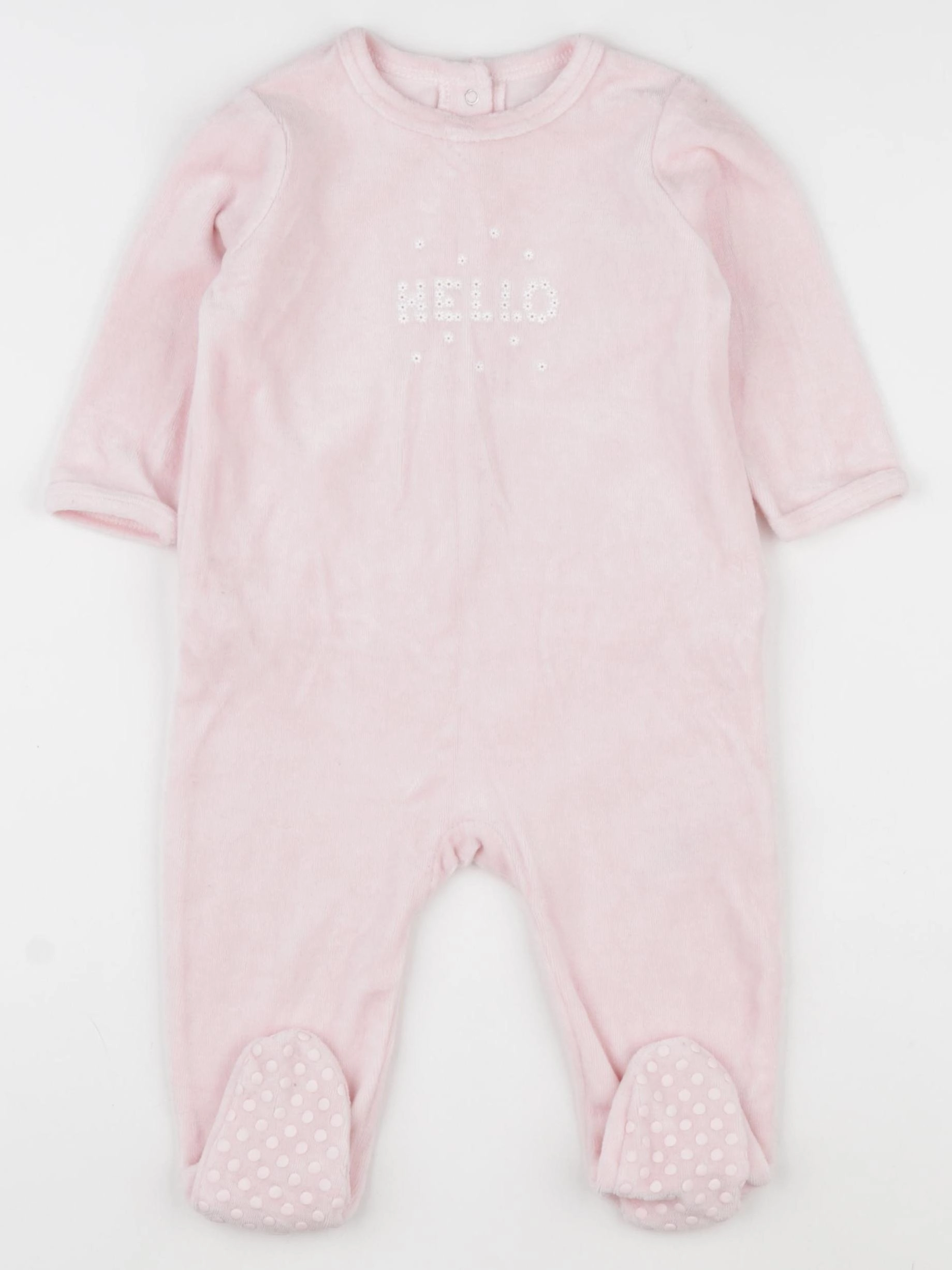 Vertbaudet - pyjama velours rose - 9 mois