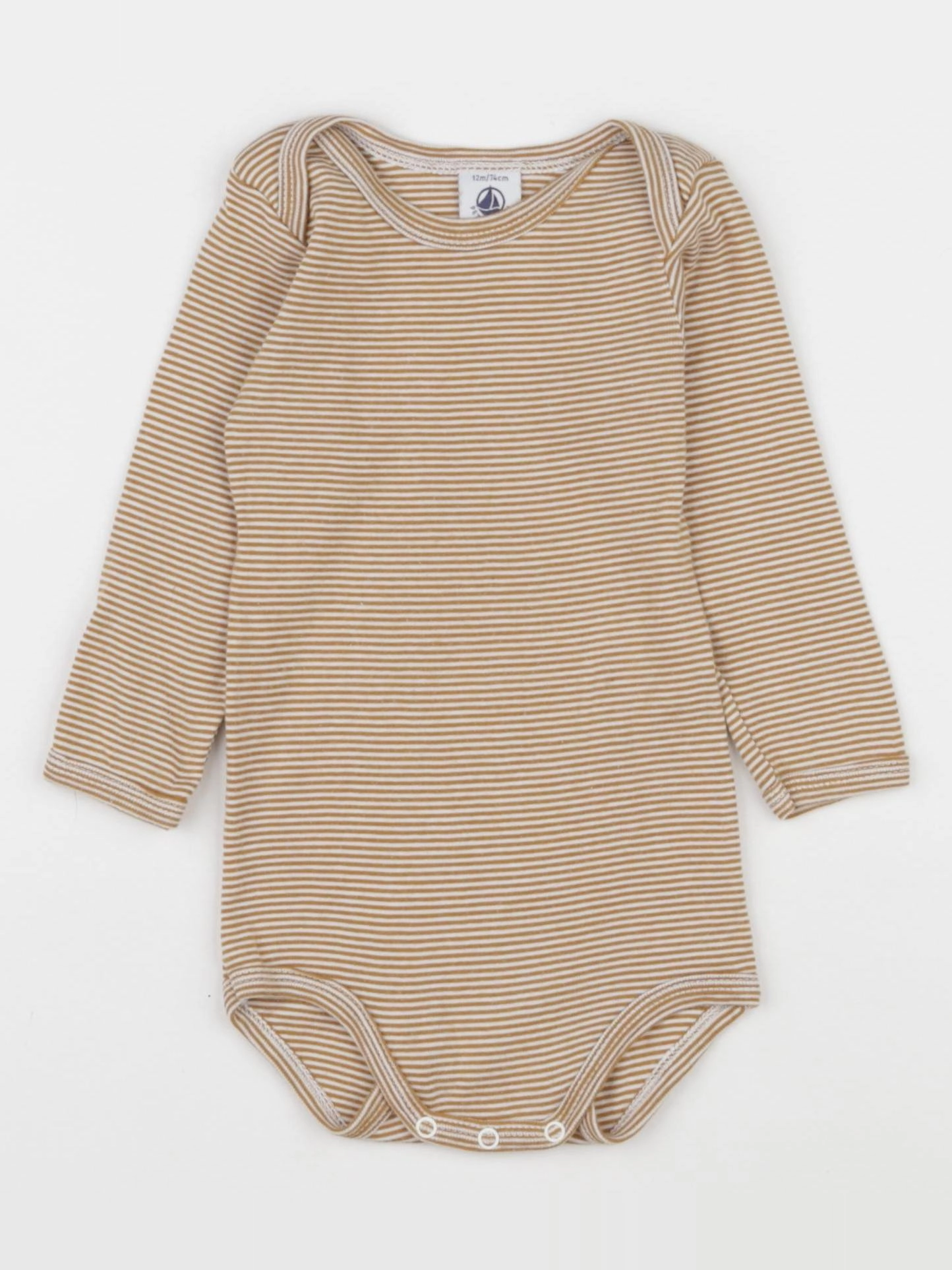 Petit Bateau - body marron - 12 mois