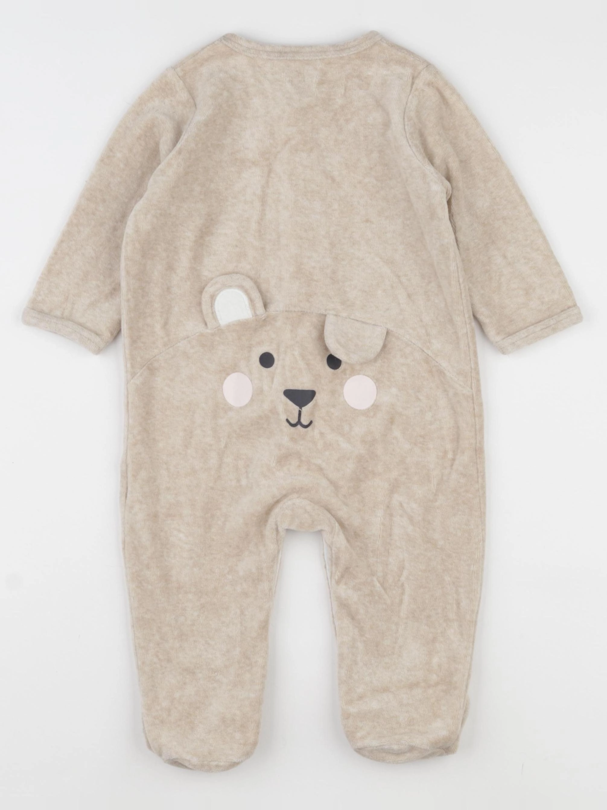 Vertbaudet - pyjama velours marron - 12 mois