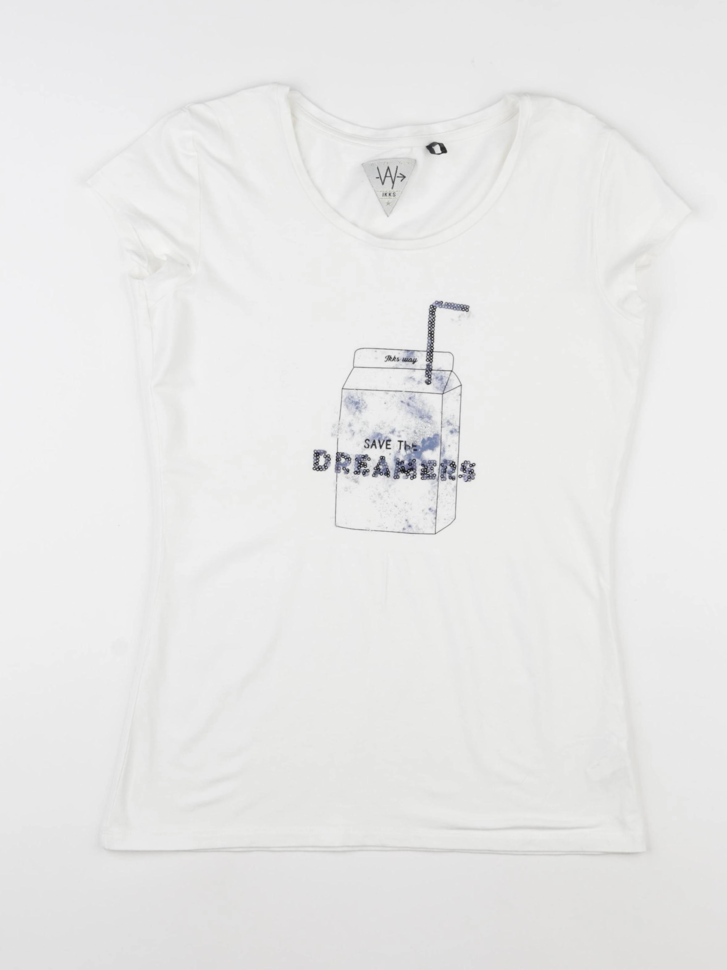 IKKS - tee-shirt beige - 16 ans