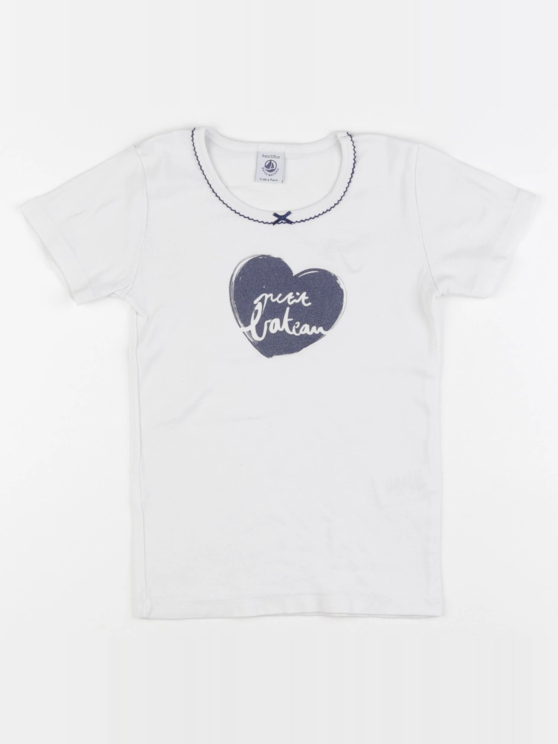 Petit Bateau - maillot de corps bleu - 8 ans