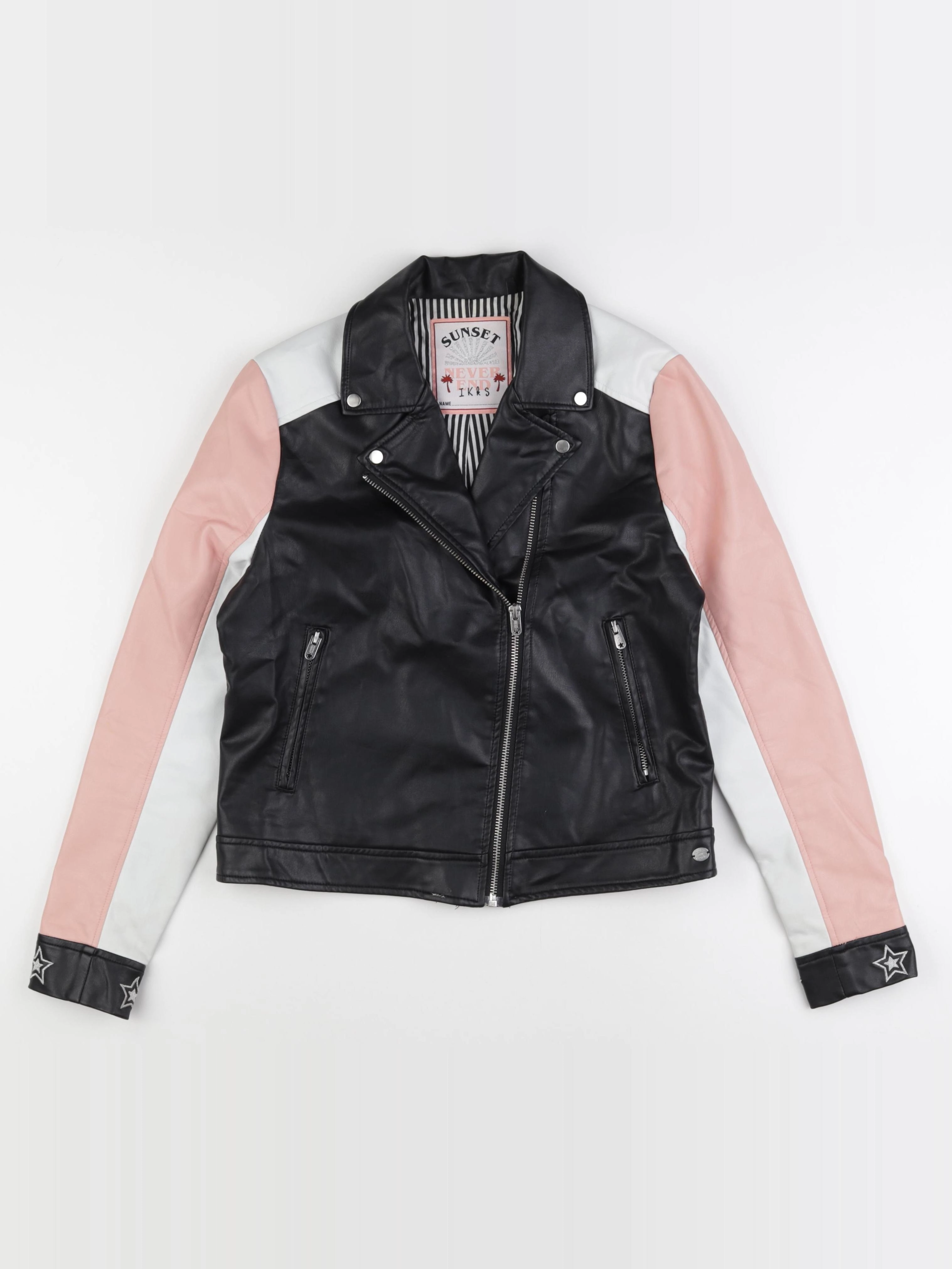 IKKS - veste simili cuir doublé noir - 14 ans