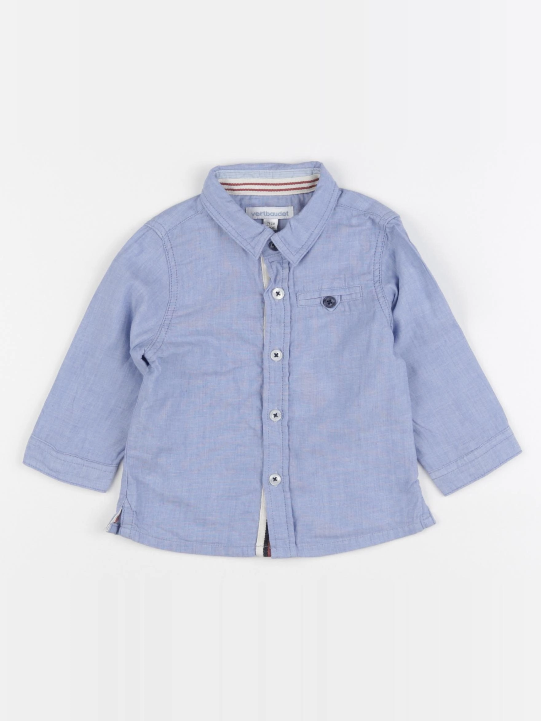 Vertbaudet - chemise bleu - 3 mois