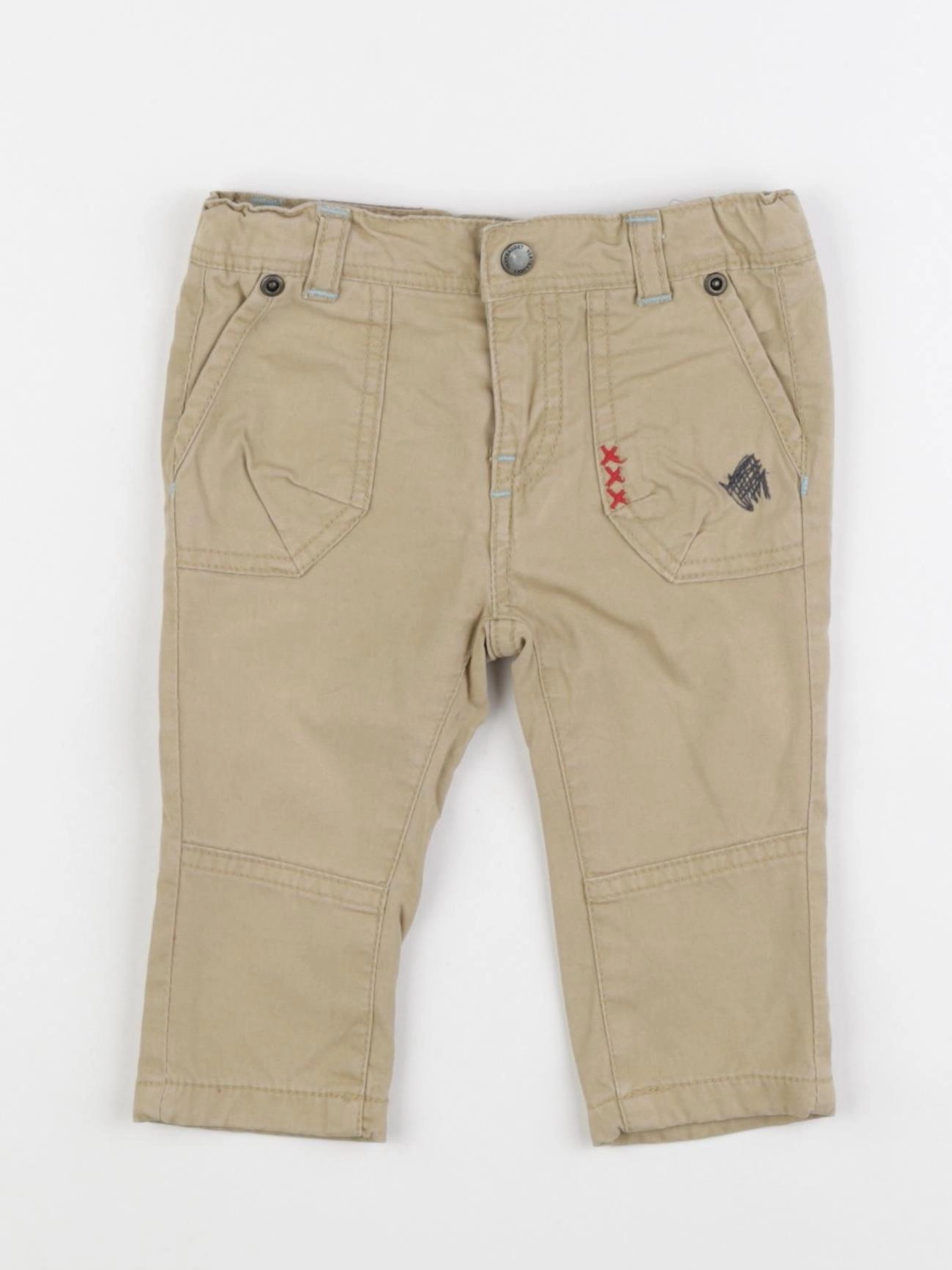 Vertbaudet - pantalon doublé beige - 6 mois