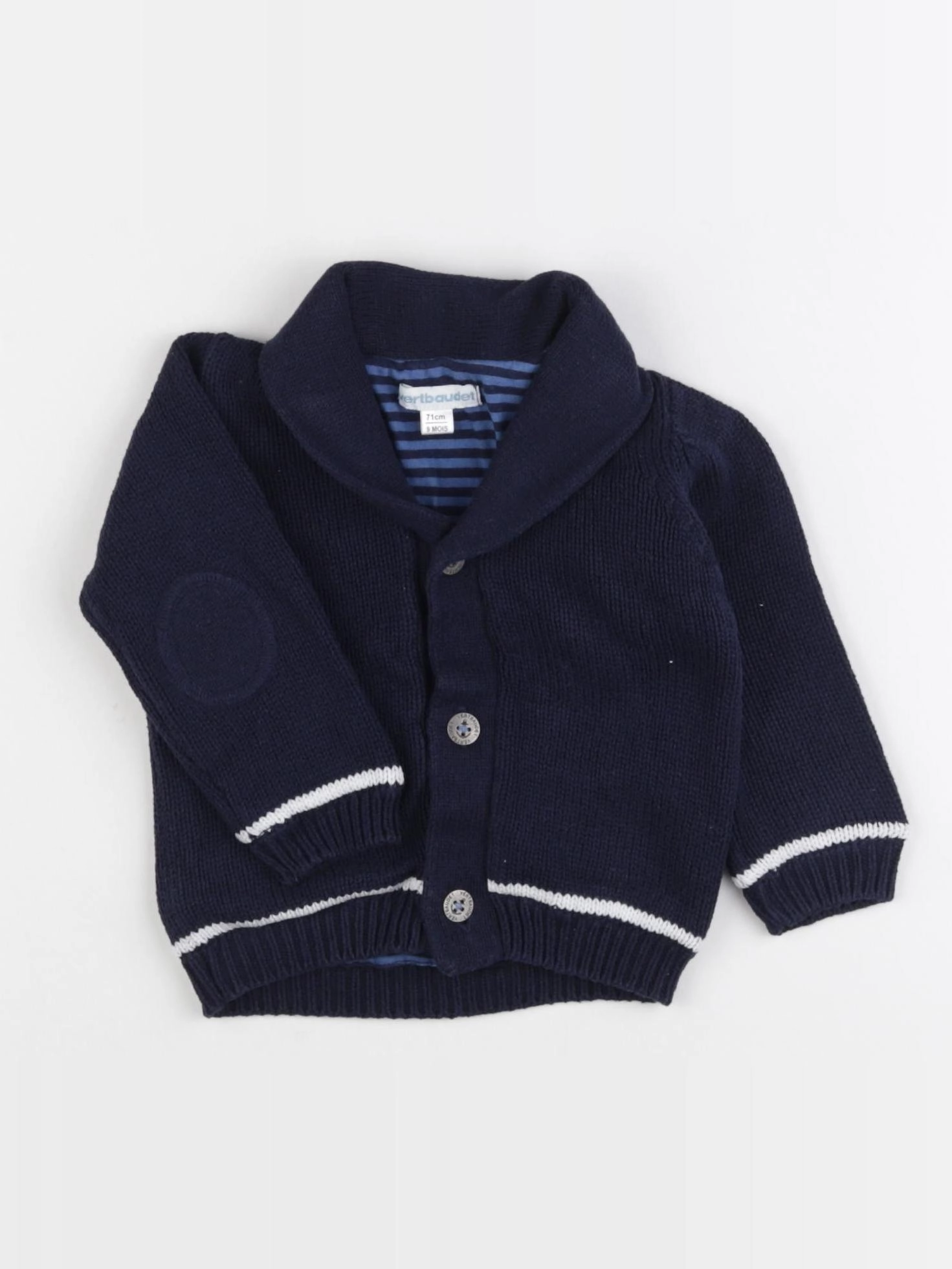 Vertbaudet - gilet bleu - 9 mois