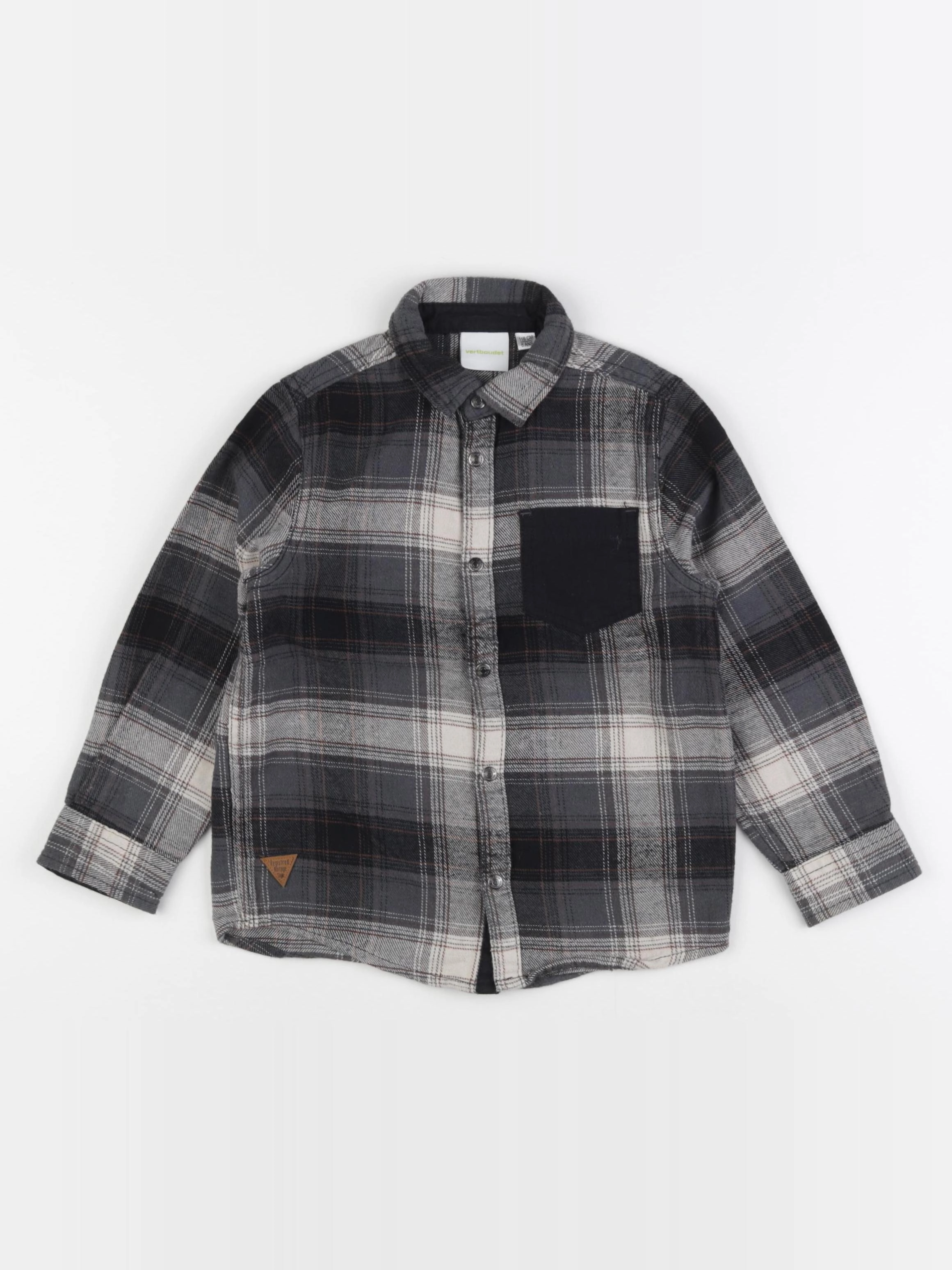 Vertbaudet - chemise gris - 6 ans