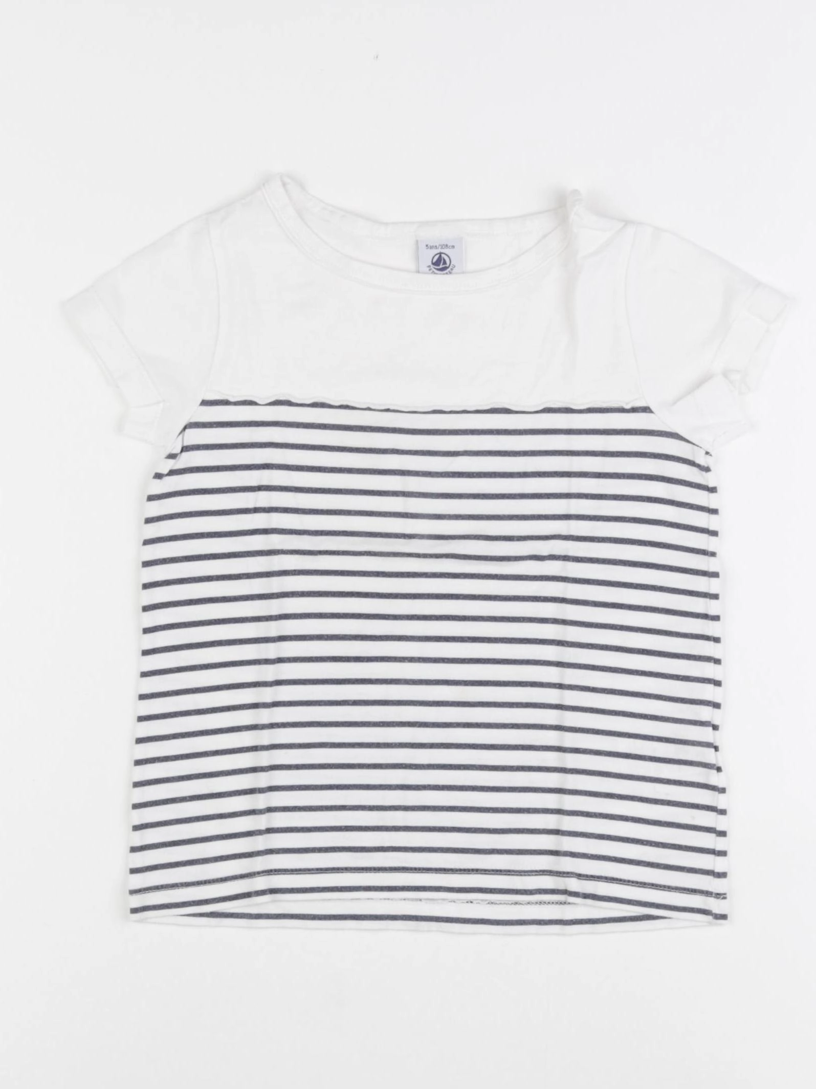 Petit Bateau - tee-shirt bleu - 5 ans