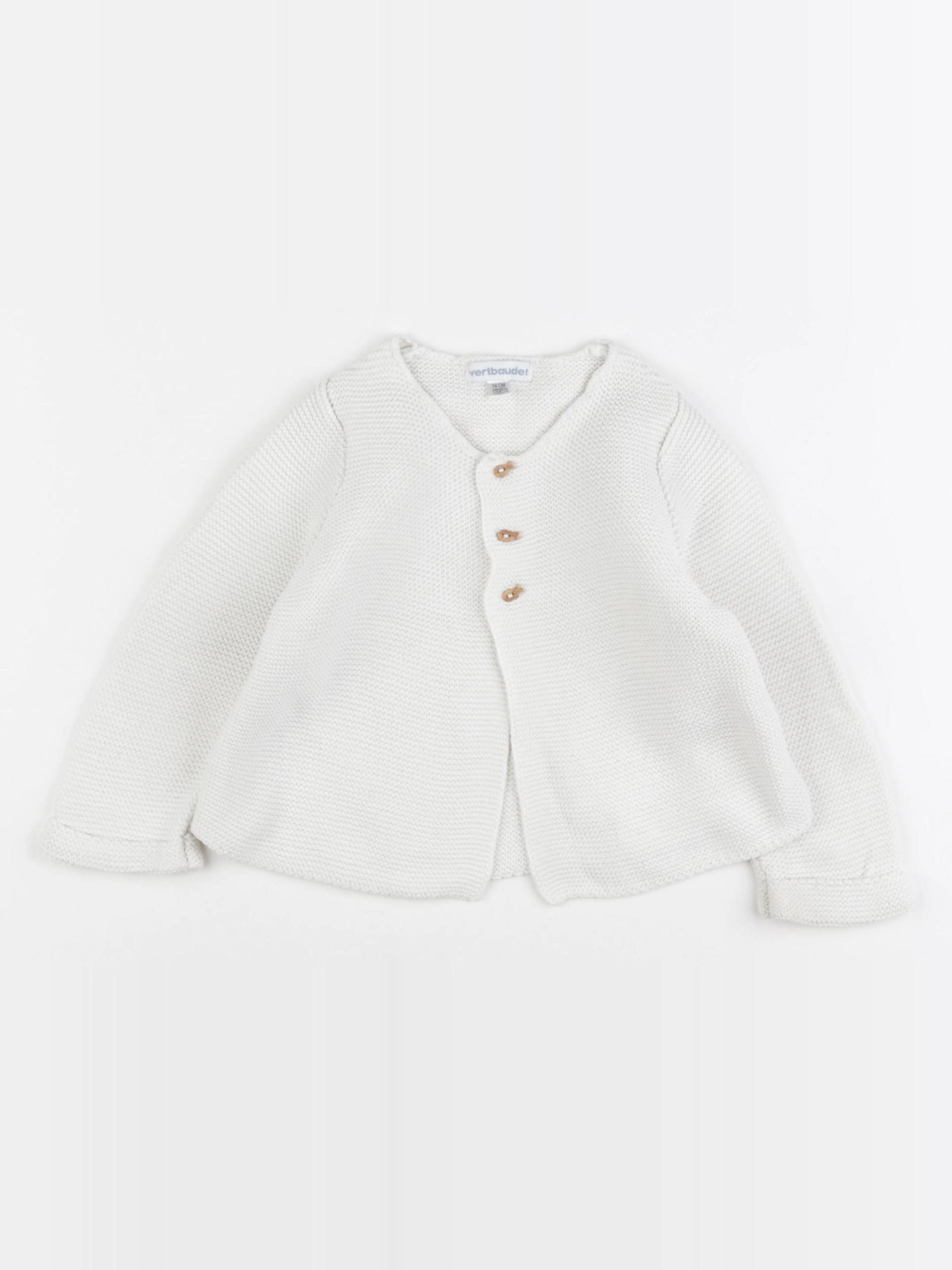 Vertbaudet - gilet beige - 12 mois