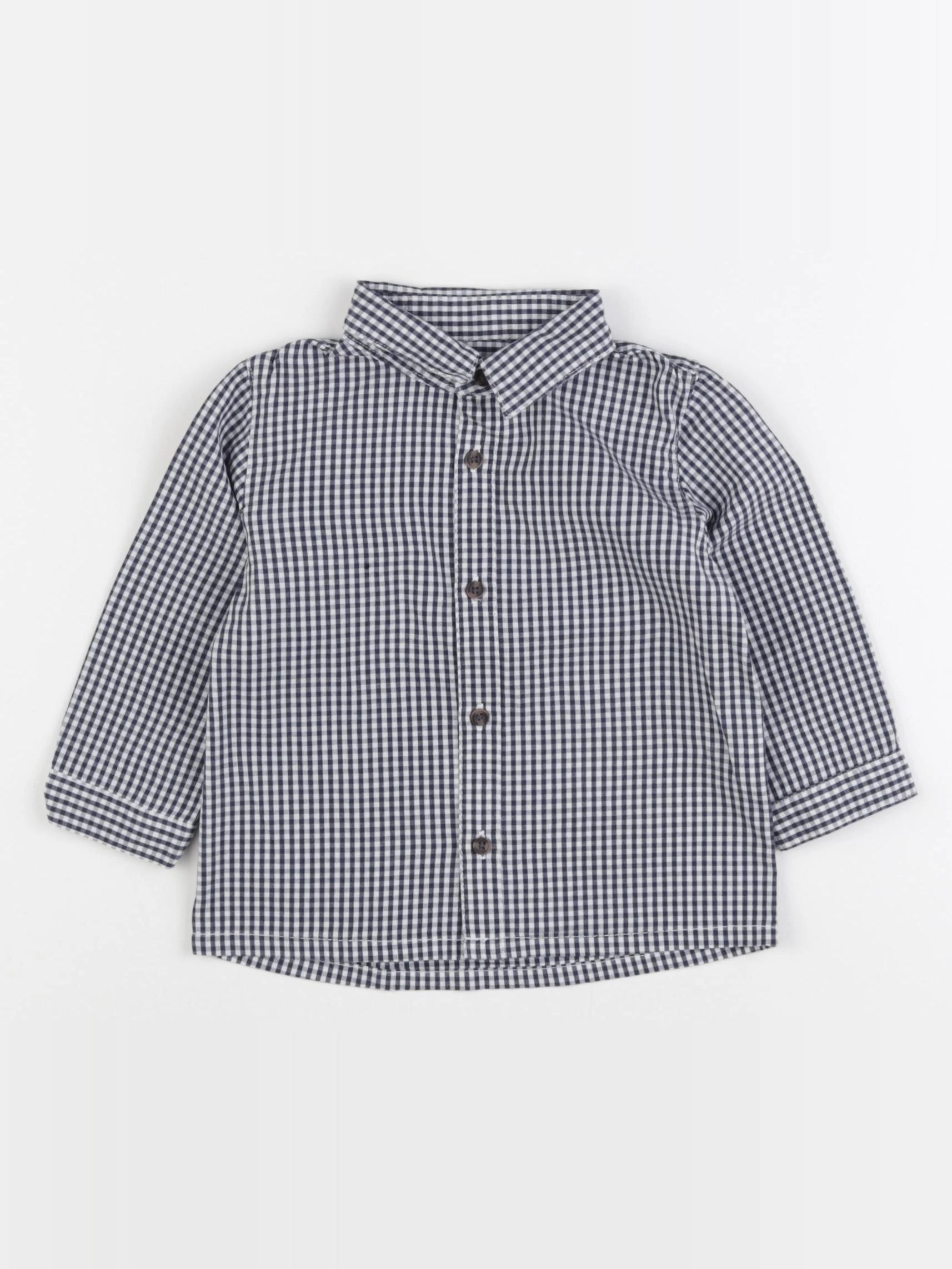 Vertbaudet - chemise bleu - 12 mois