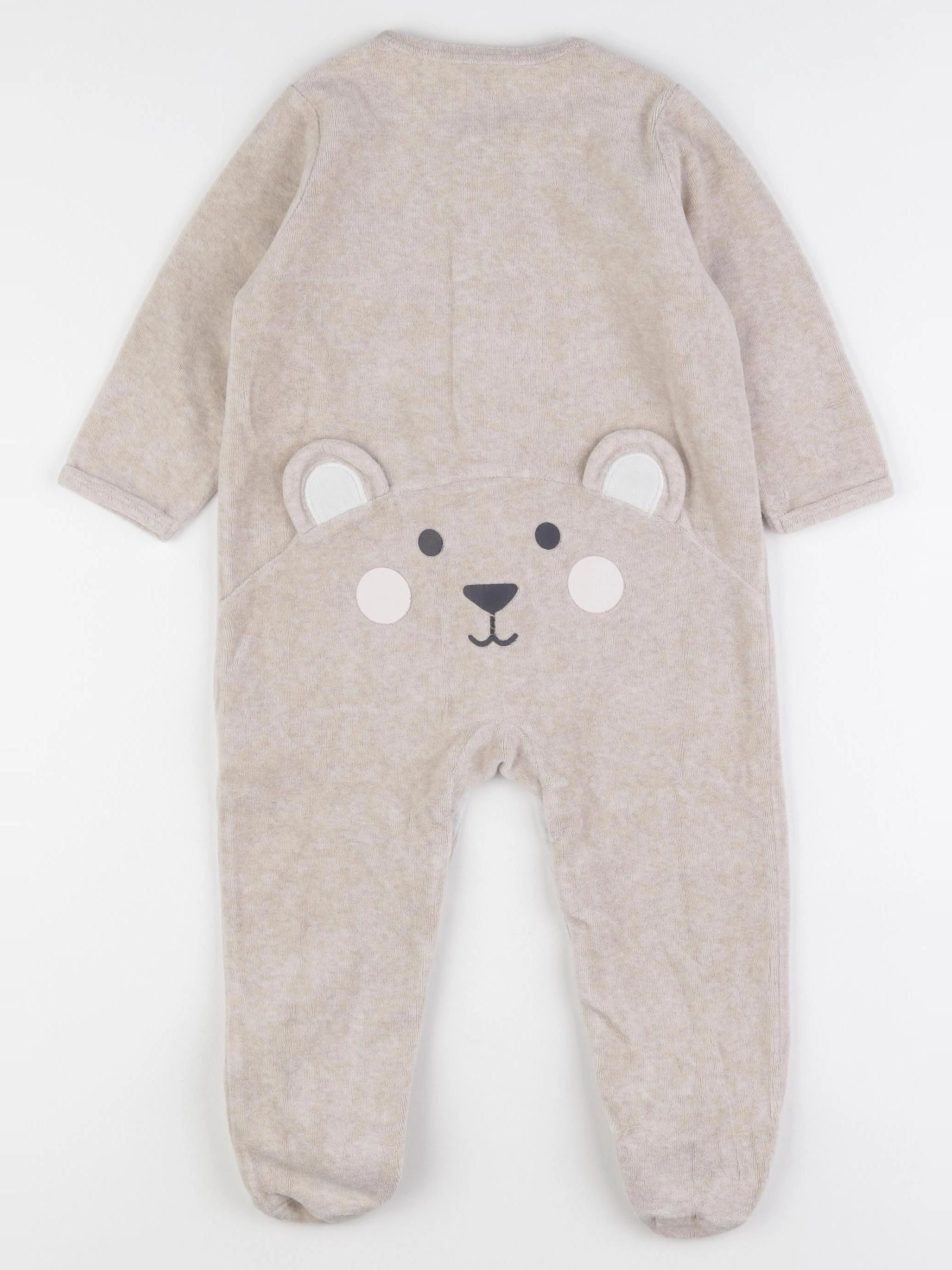 Vertbaudet - pyjama velours beige - 2 ans