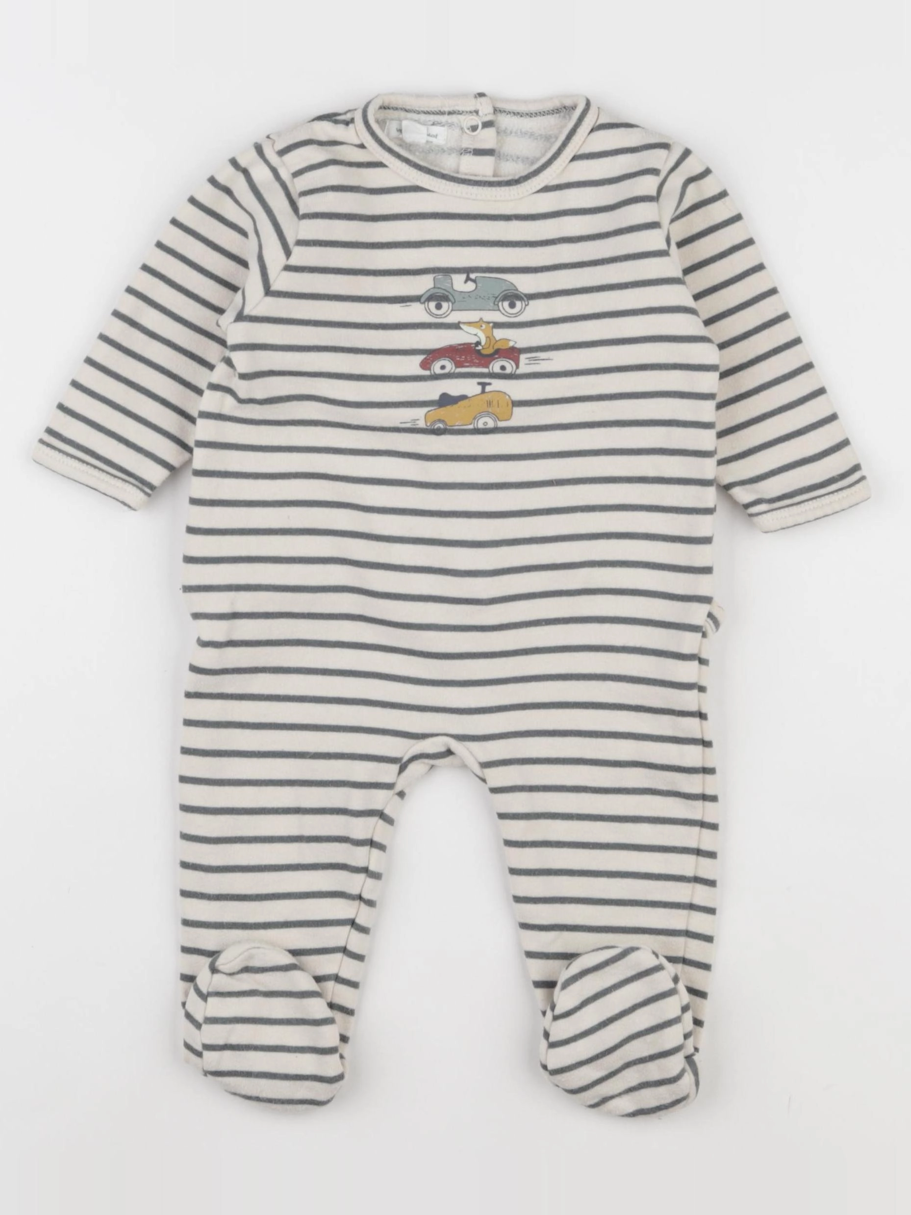 Vertbaudet - pyjama coton beige - 6 mois
