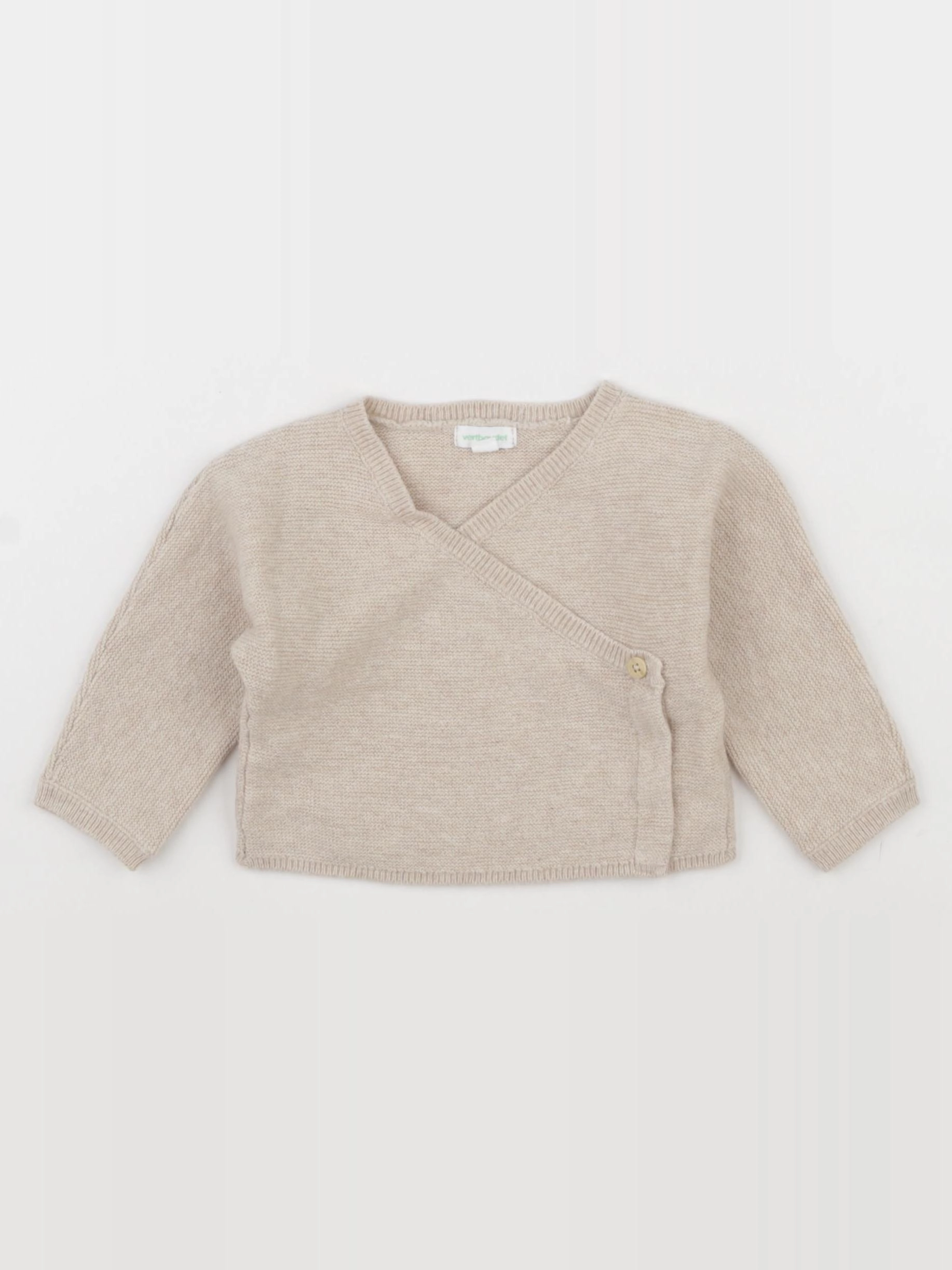 Vertbaudet - gilet beige - 3 mois