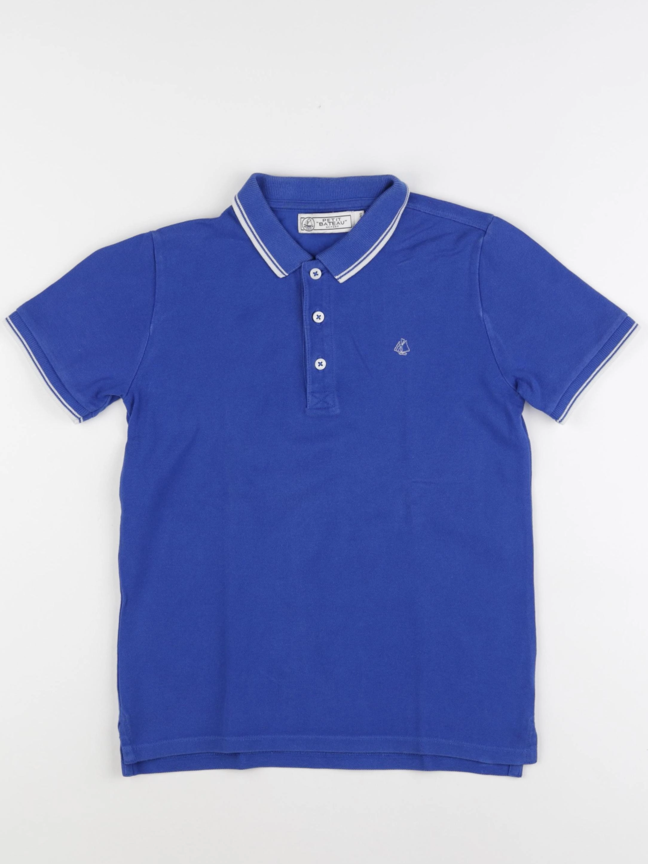 Petit Bateau - polo bleu - 10 ans