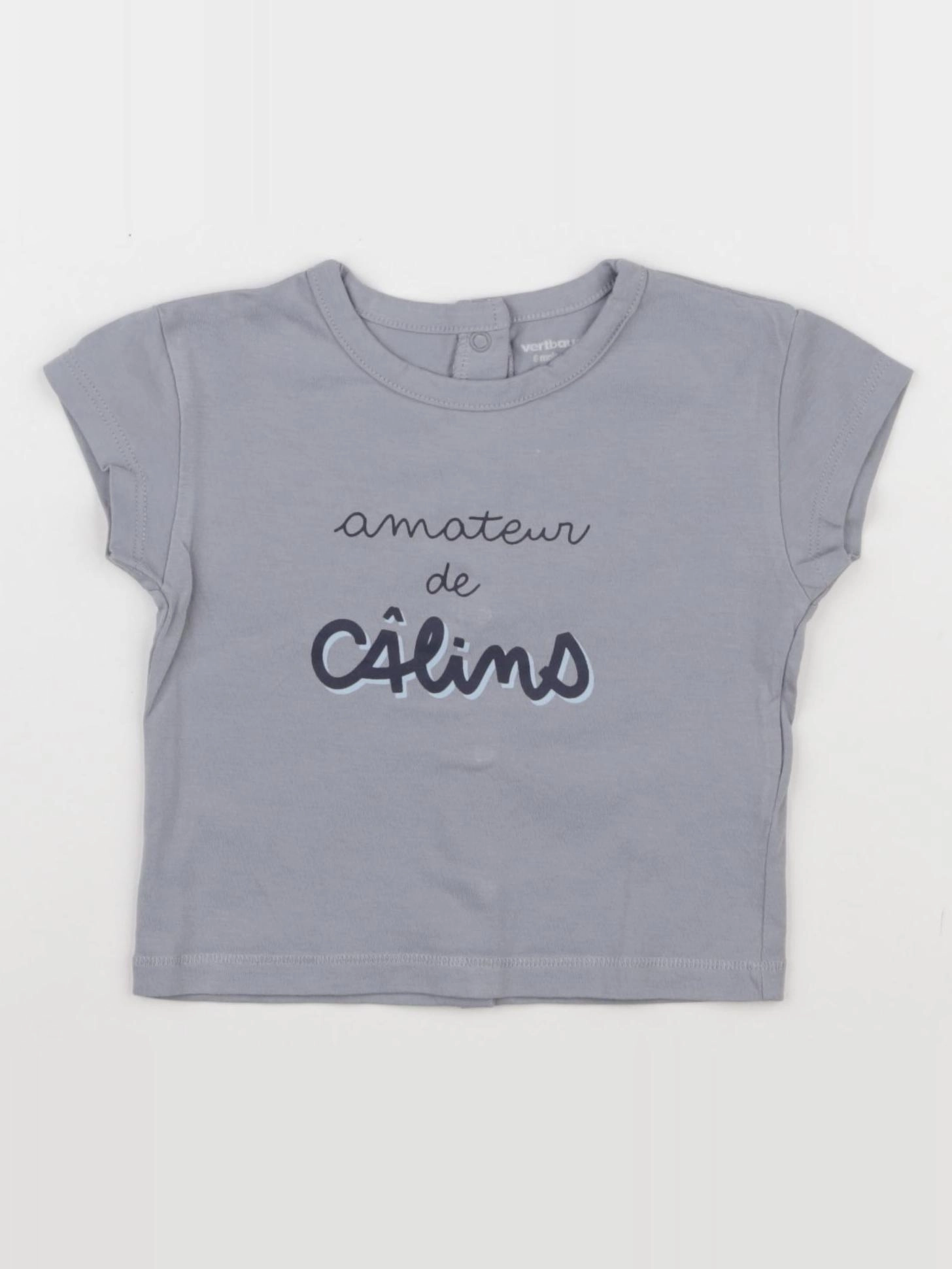 Vertbaudet - tee-shirt gris - 6 mois