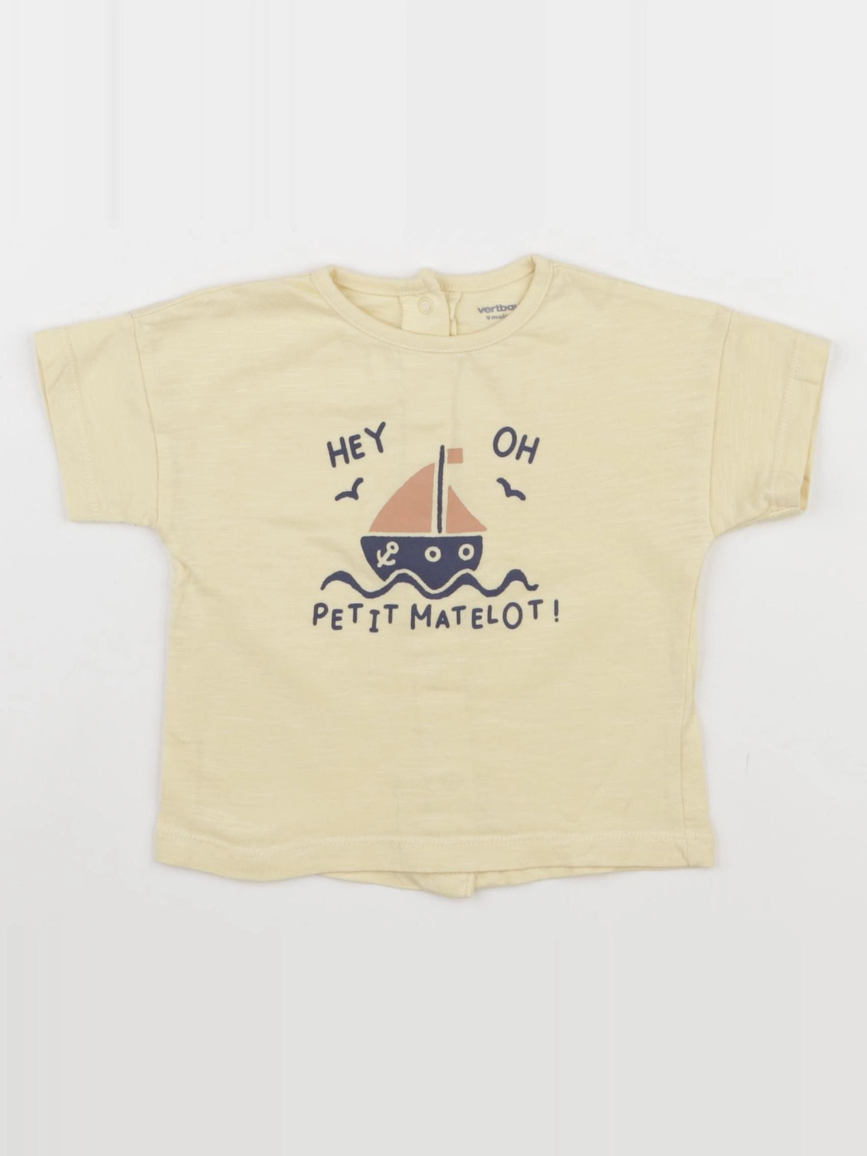 Vertbaudet - tee-shirt jaune - 9 mois