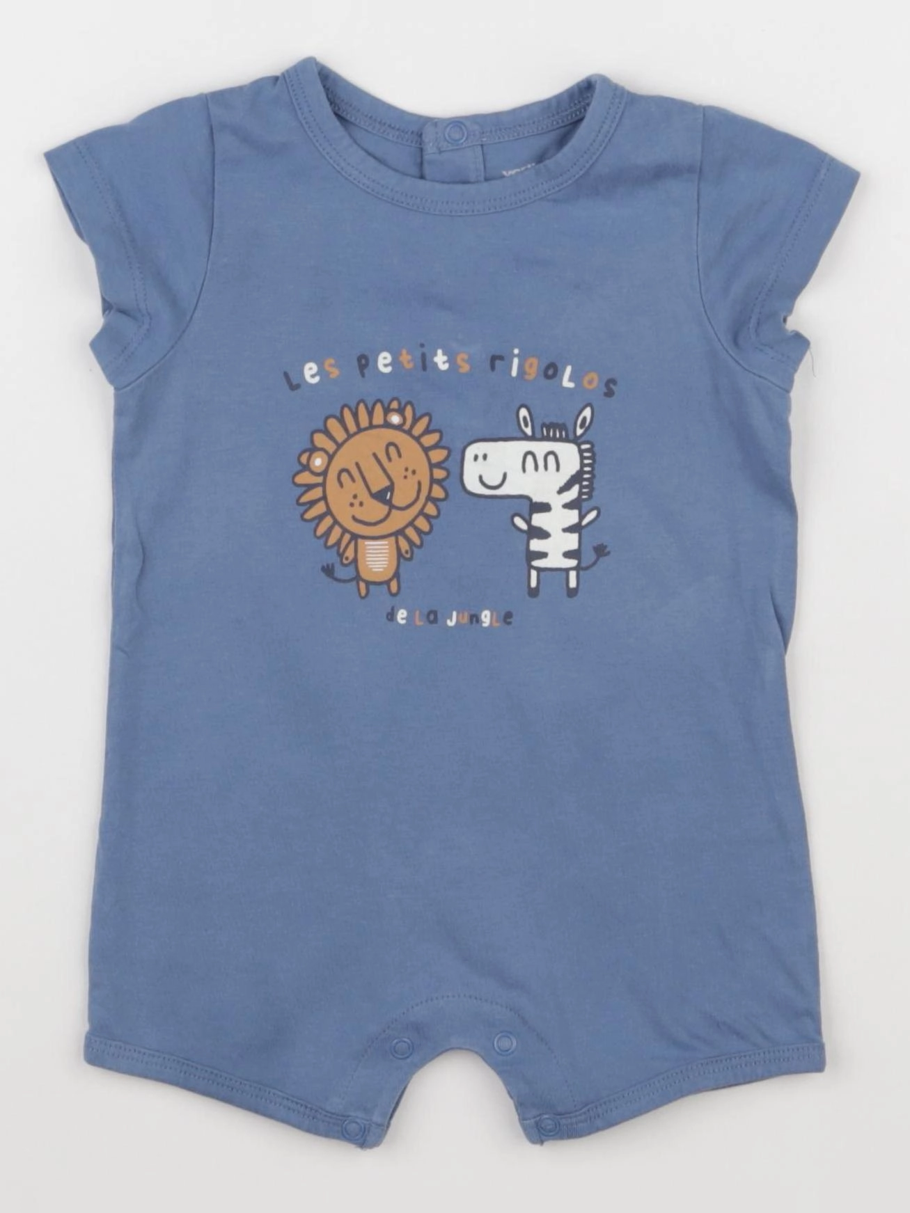 Vertbaudet - pyjama coton bleu - 6 mois