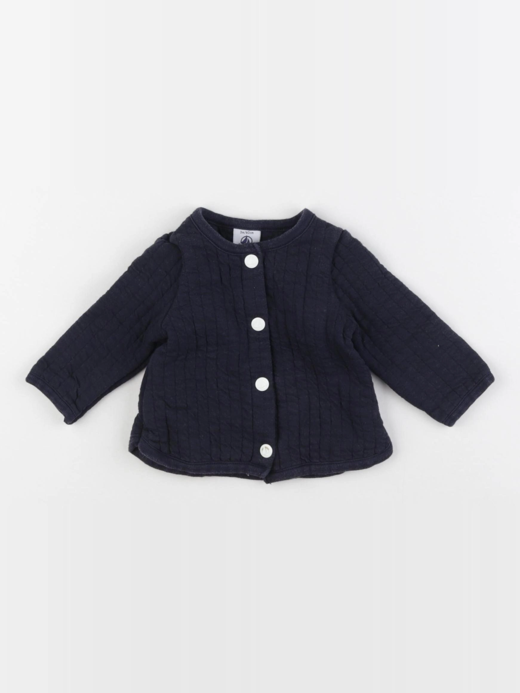 Petit Bateau - sweat bleu - 3 mois