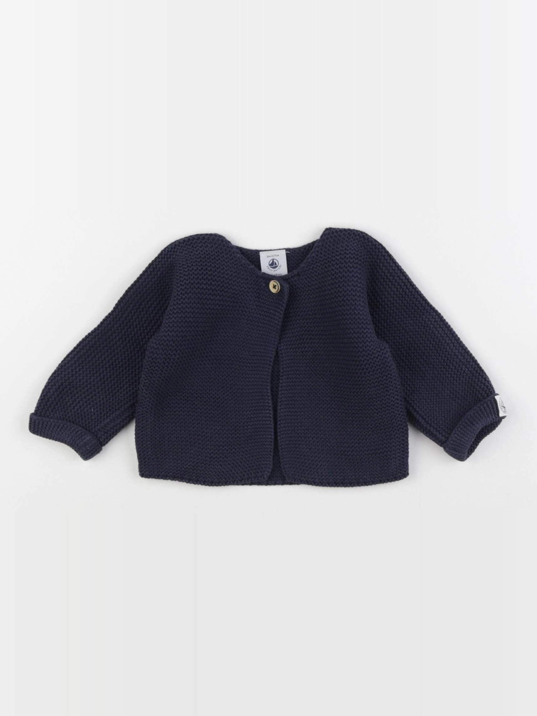 Petit Bateau - gilet bleu - 6 mois