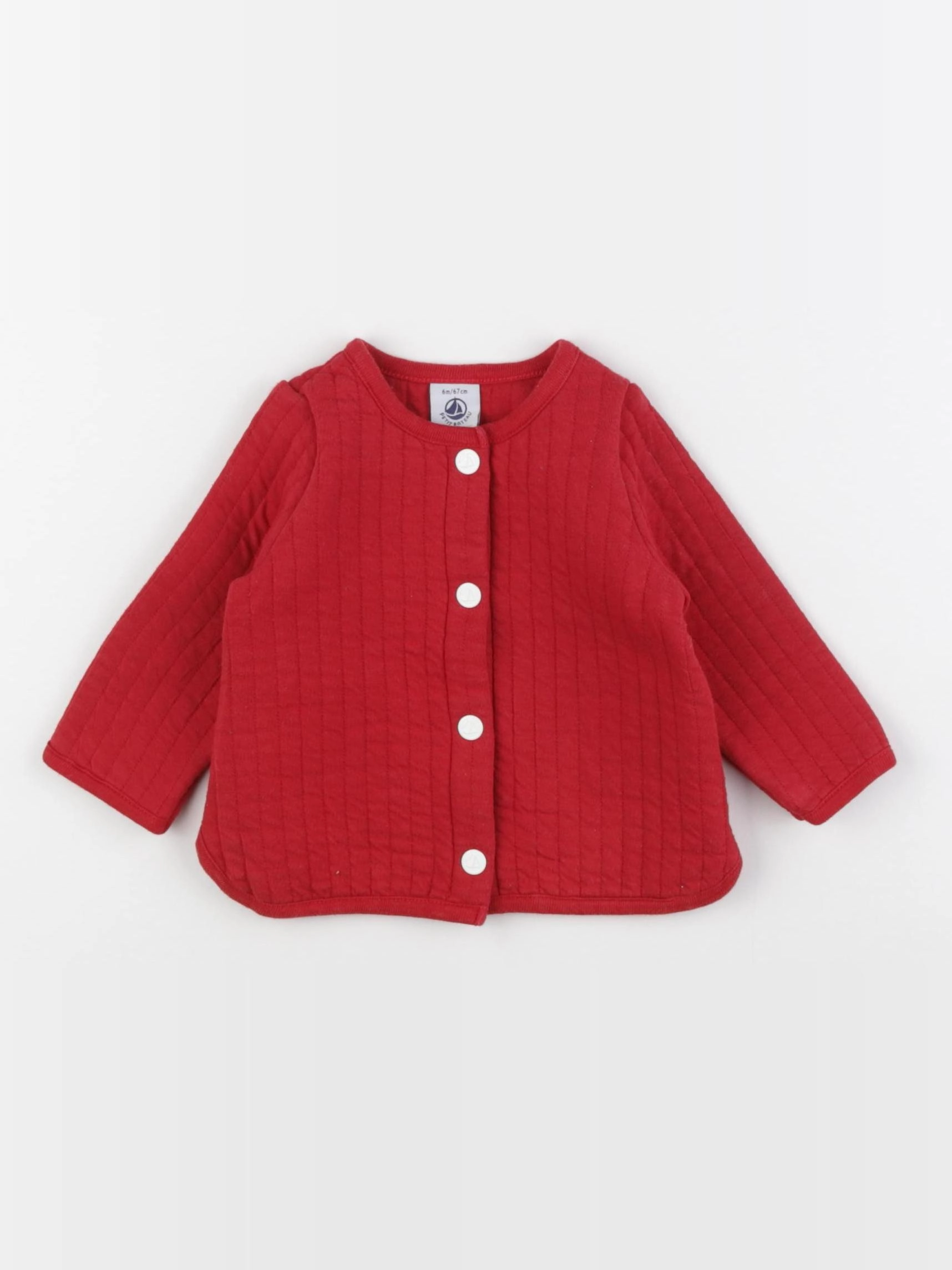 Petit Bateau - sweat rouge - 6 mois