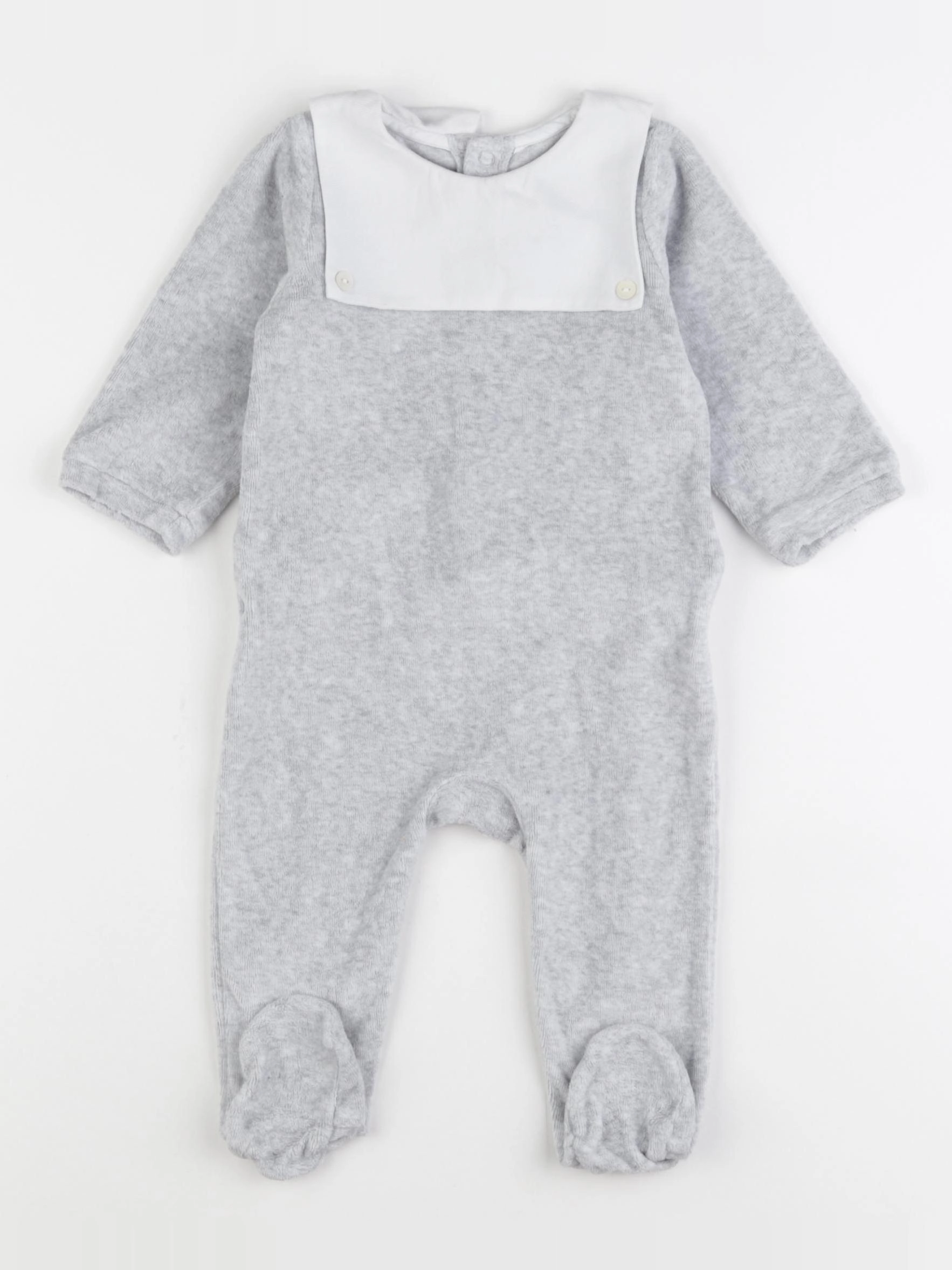 Jacadi - pyjama velours gris - 6 mois