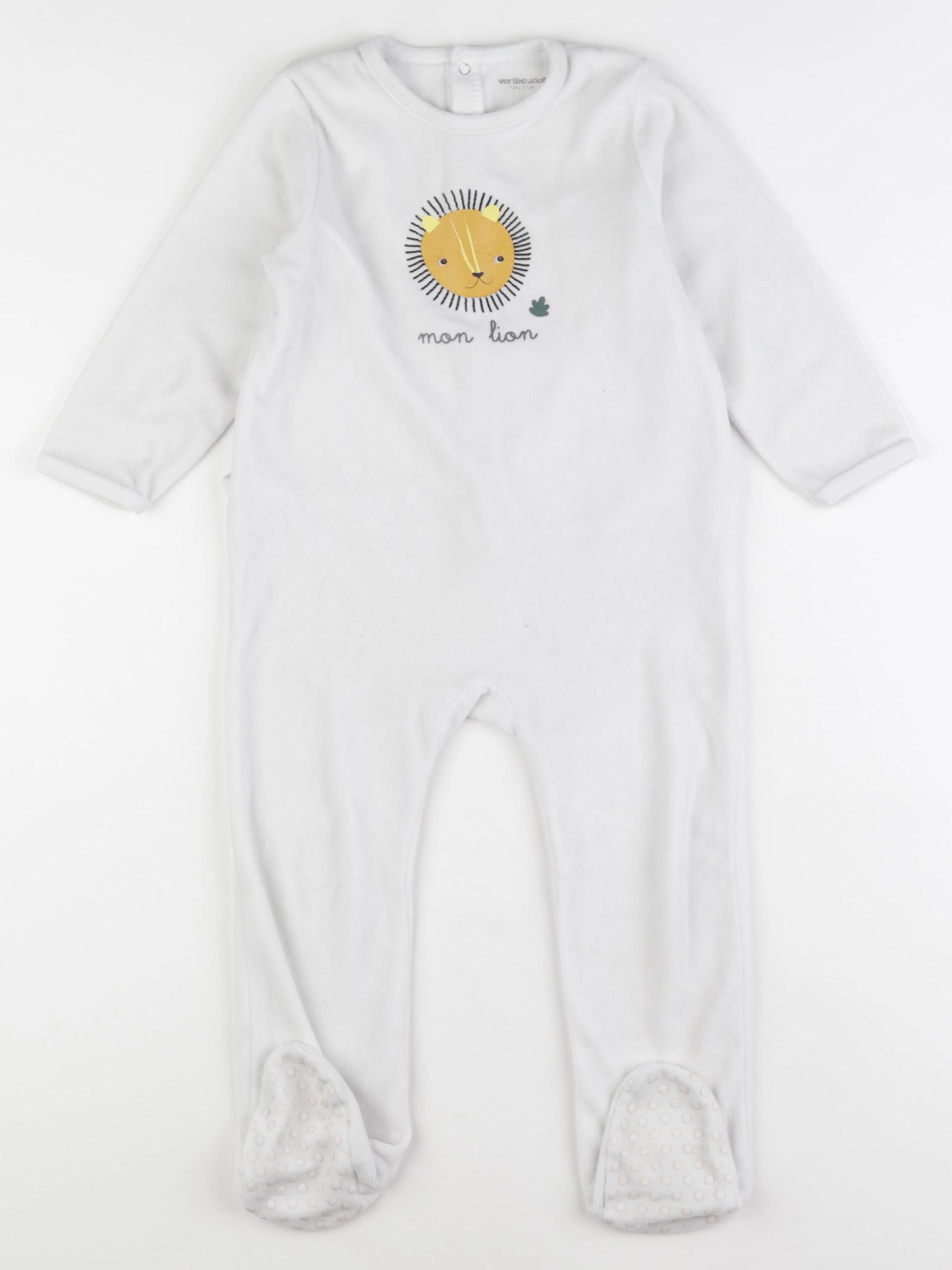 Vertbaudet - pyjama velours blanc - 3 ans