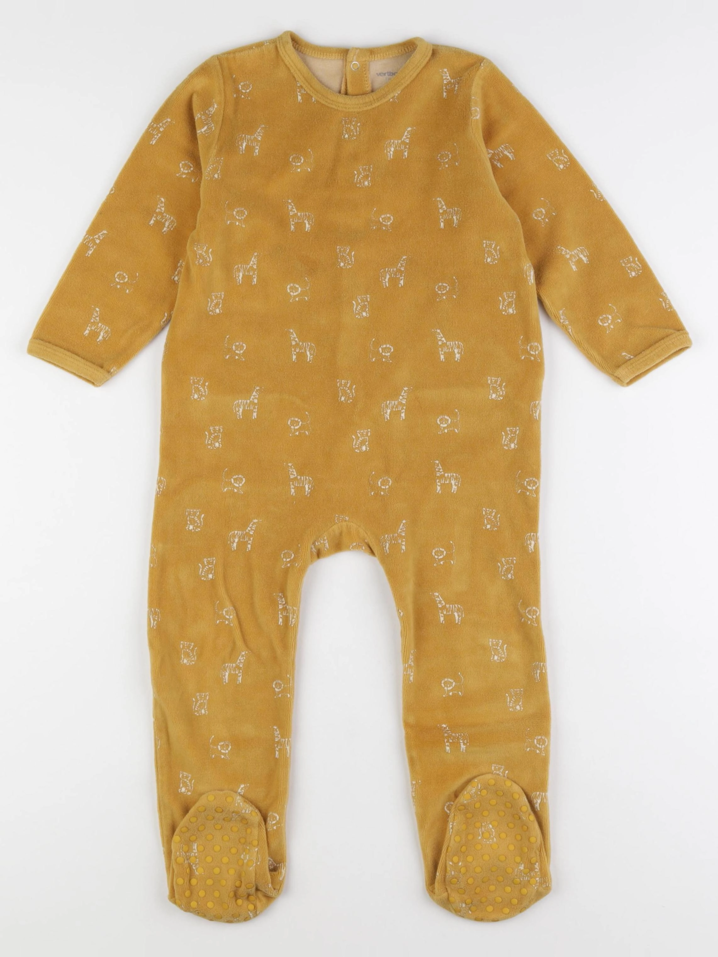Vertbaudet - pyjama velours jaune - 3 ans
