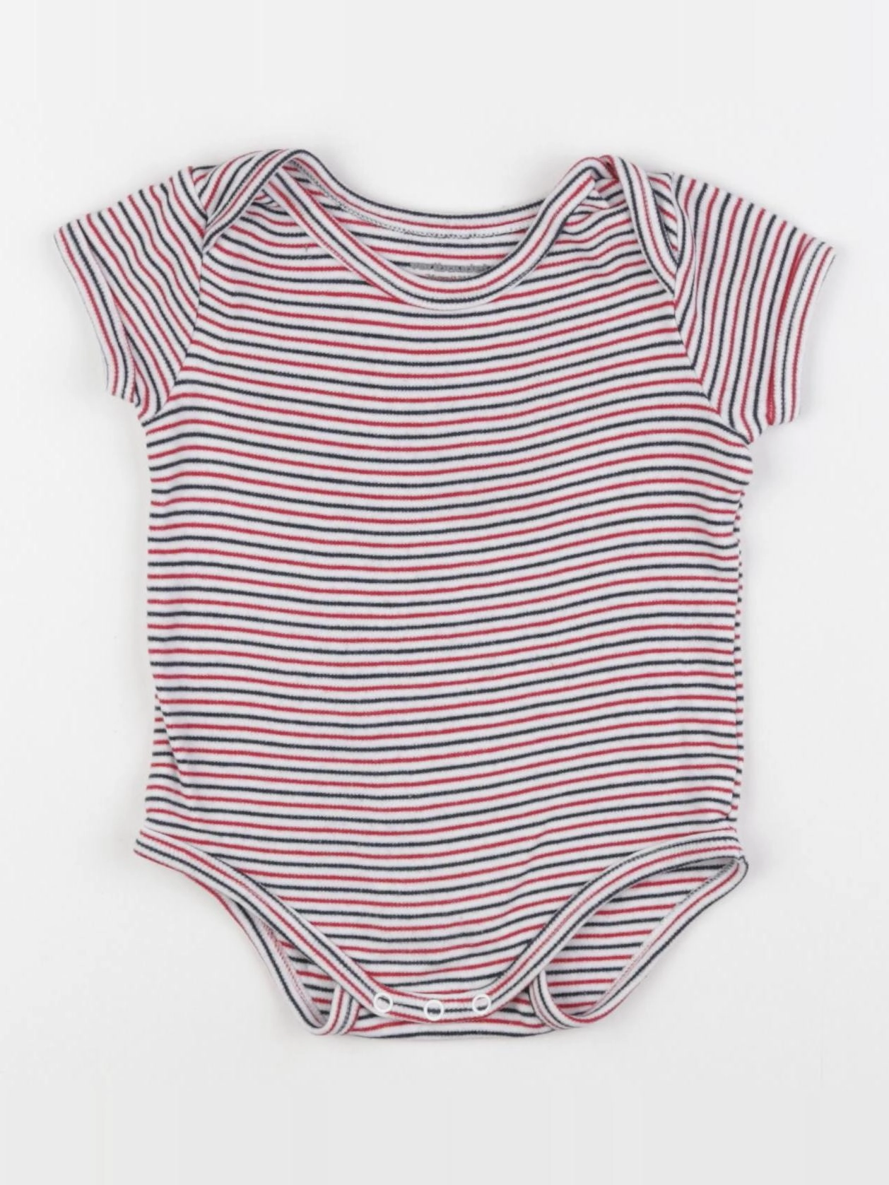 Vertbaudet - body blanc, bleu, rouge - 12 mois