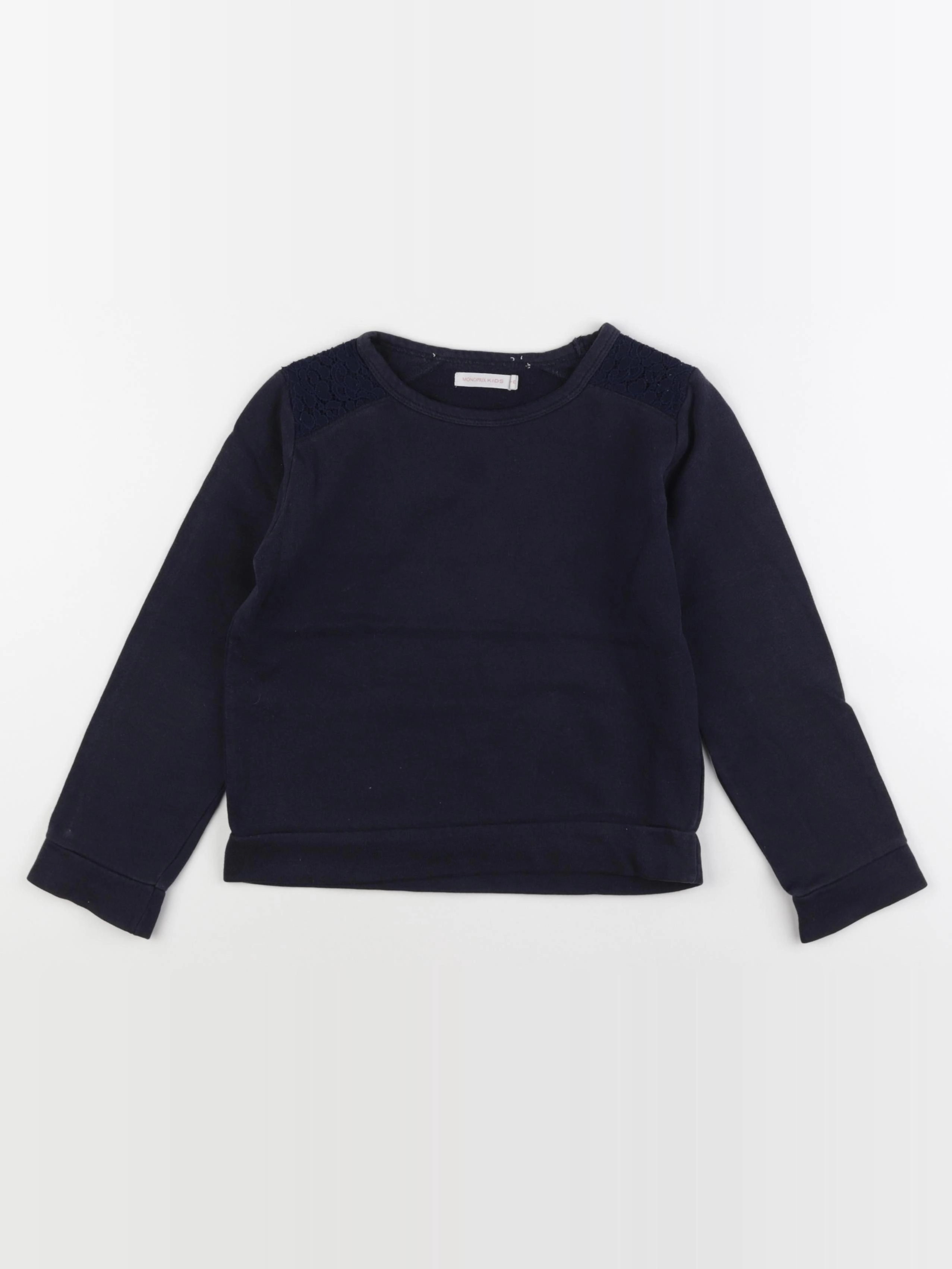 Monoprix - sweat bleu - 7/8 ans