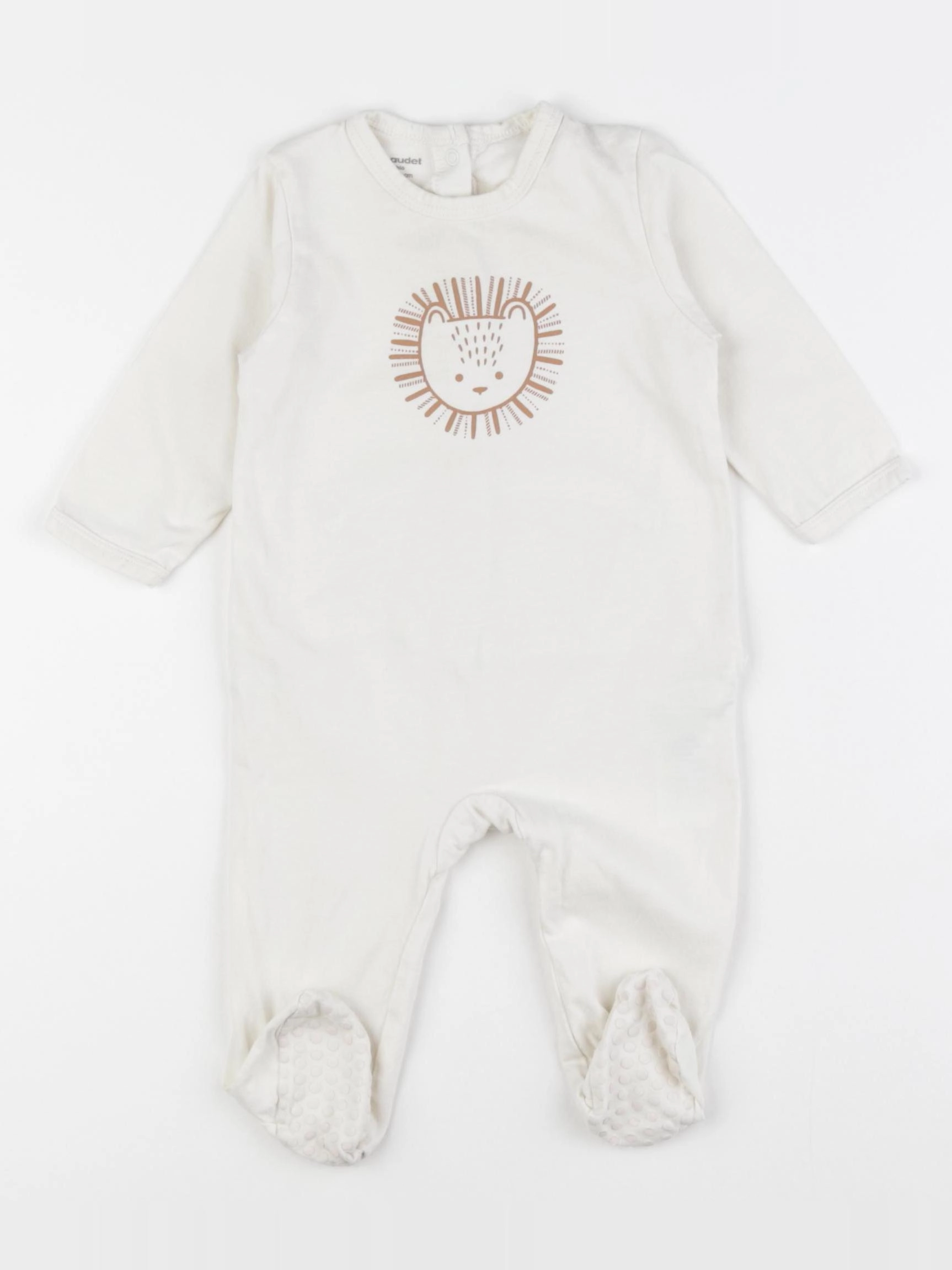 Vertbaudet - pyjama coton beige - 9 mois