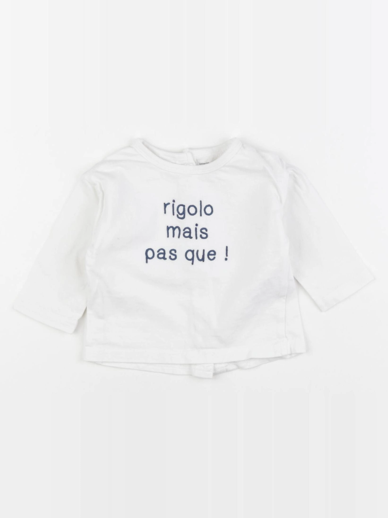 Vertbaudet - tee-shirt blanc - 6 mois
