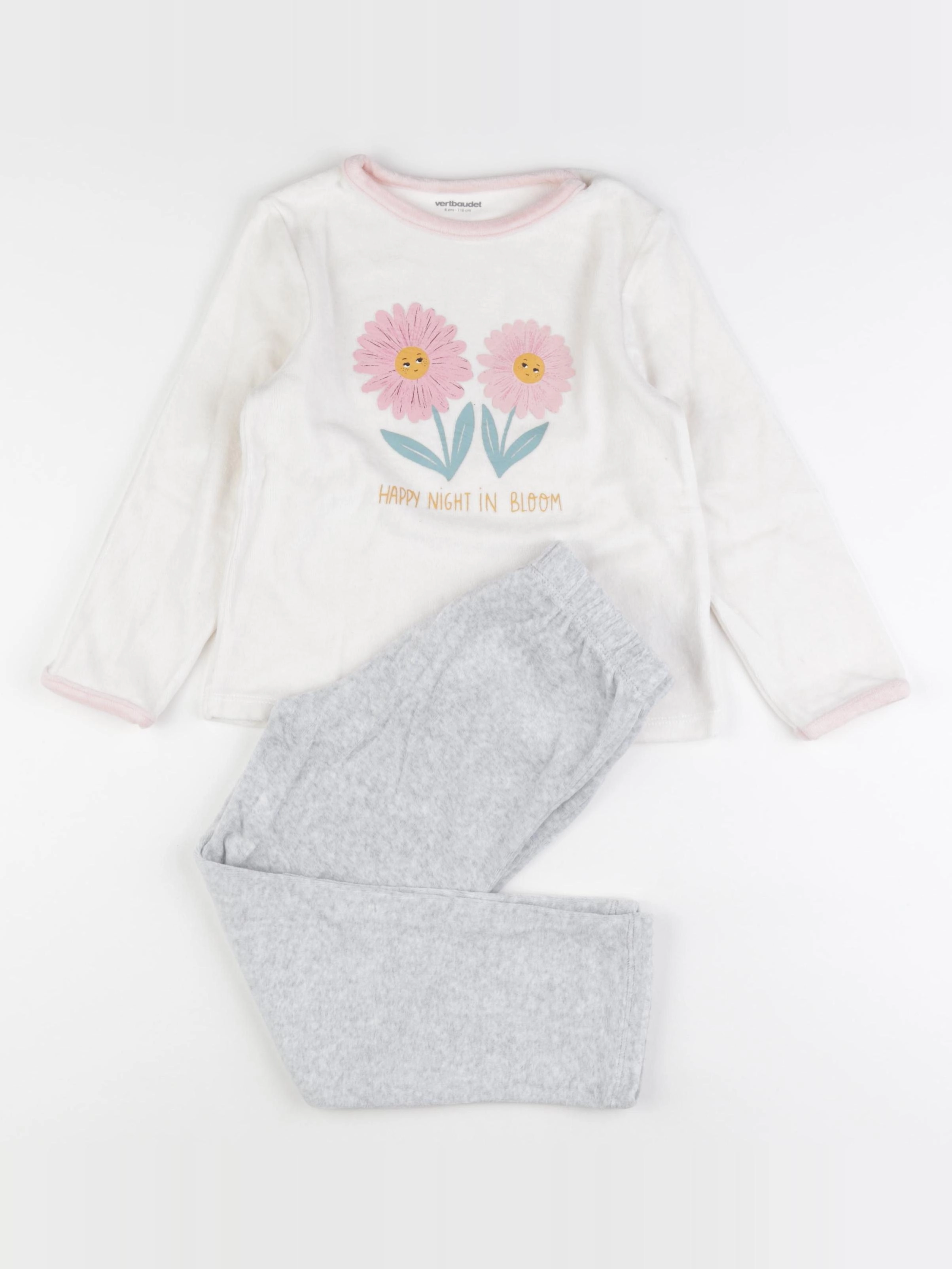 Vertbaudet - pyjama velours multicolore - 6 ans