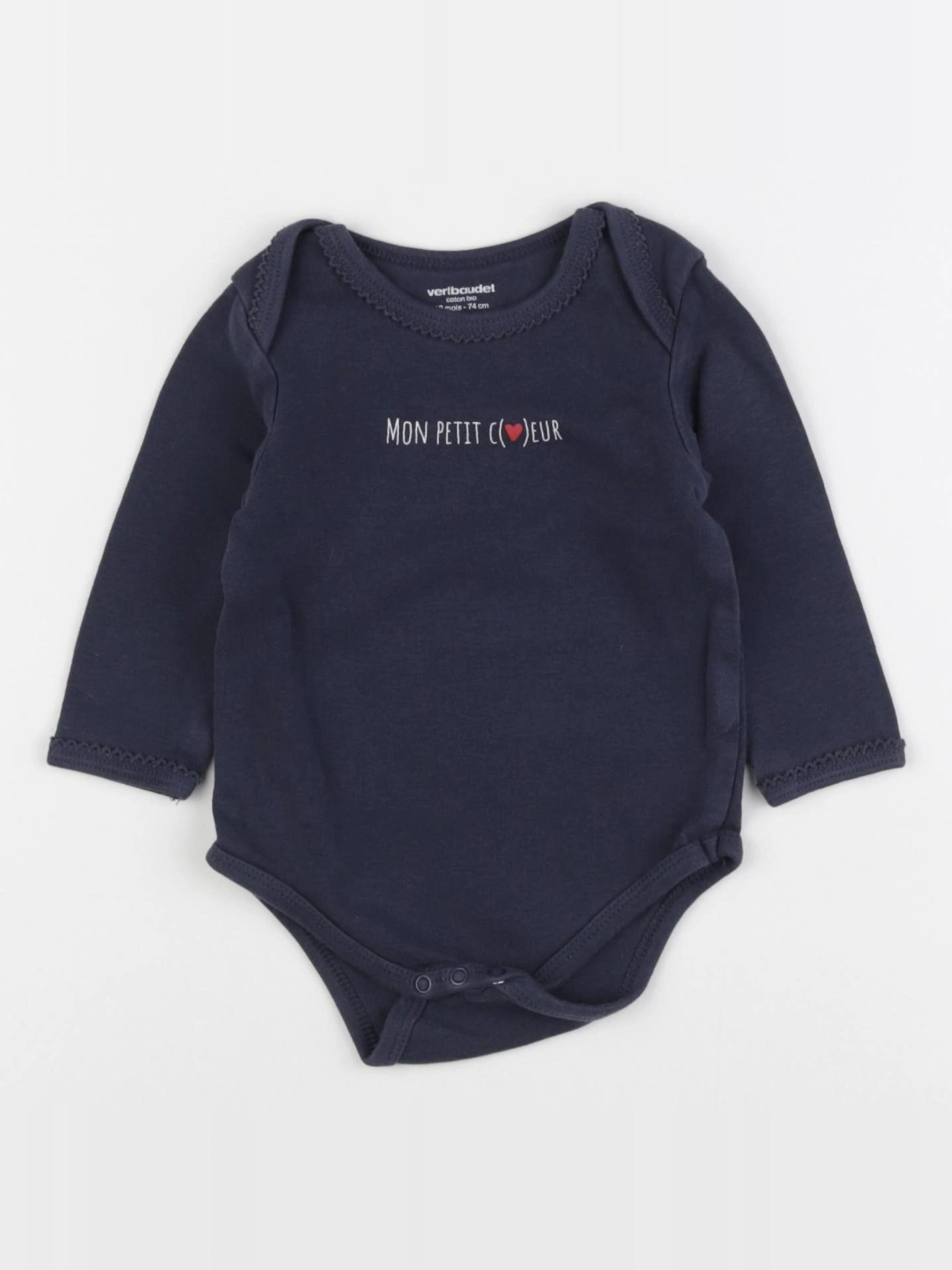 Vertbaudet - body bleu - 12 mois