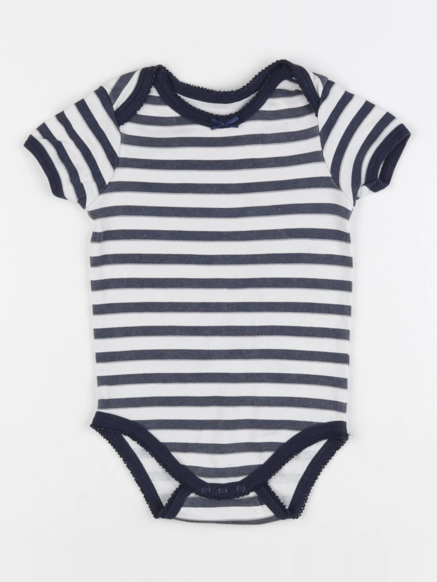 Vertbaudet - body blanc, bleu - 18 mois