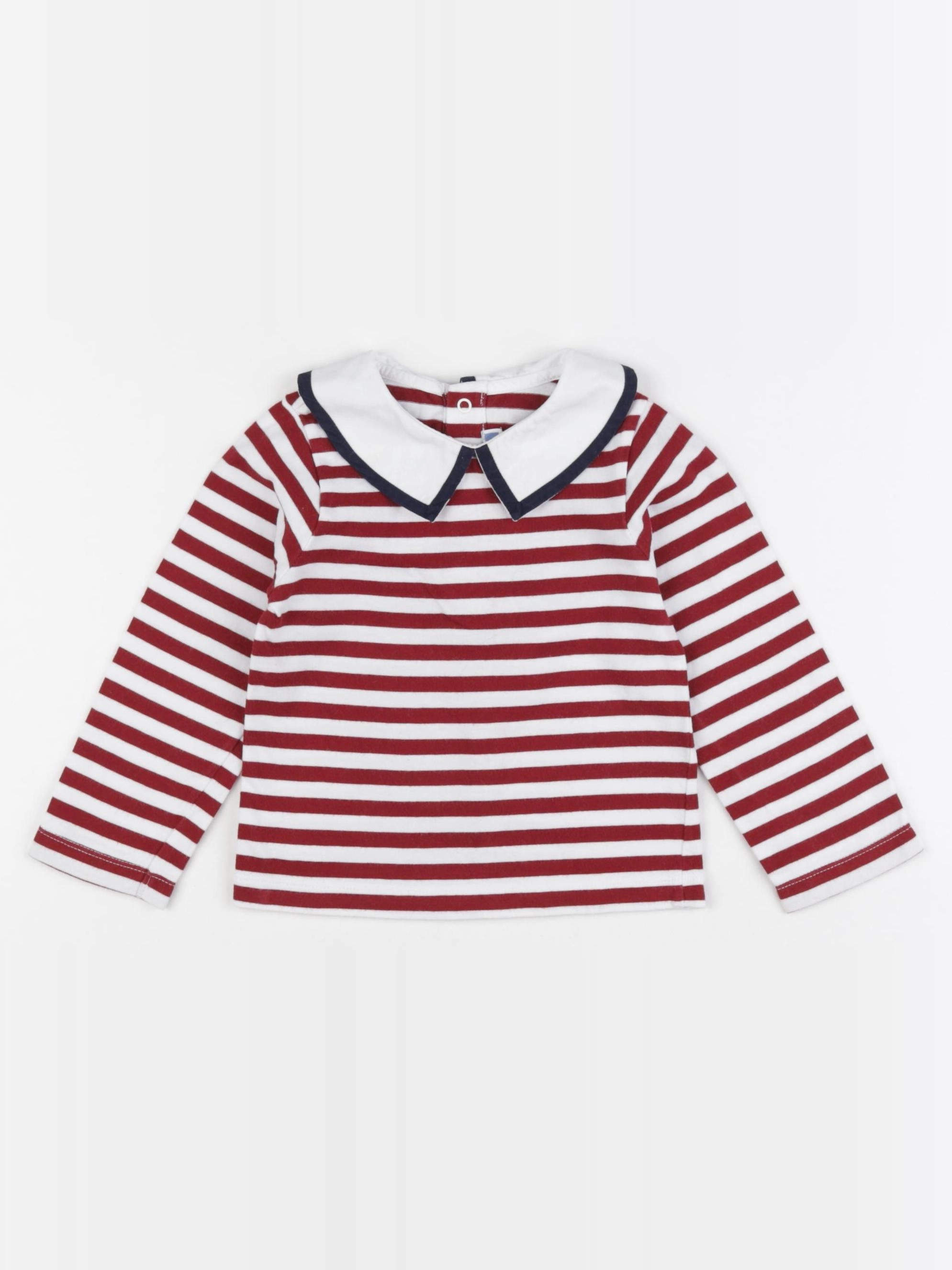 Jacadi - tee-shirt rouge, blanc - 24 mois