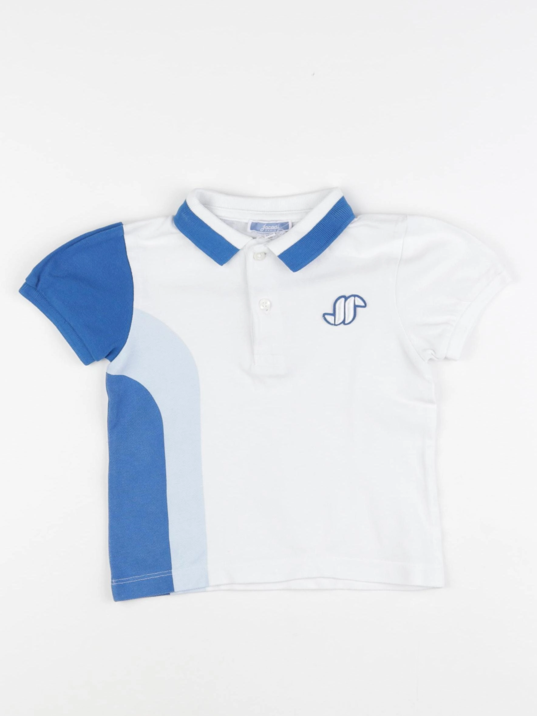 Jacadi - polo blanc, bleu - 36 mois
